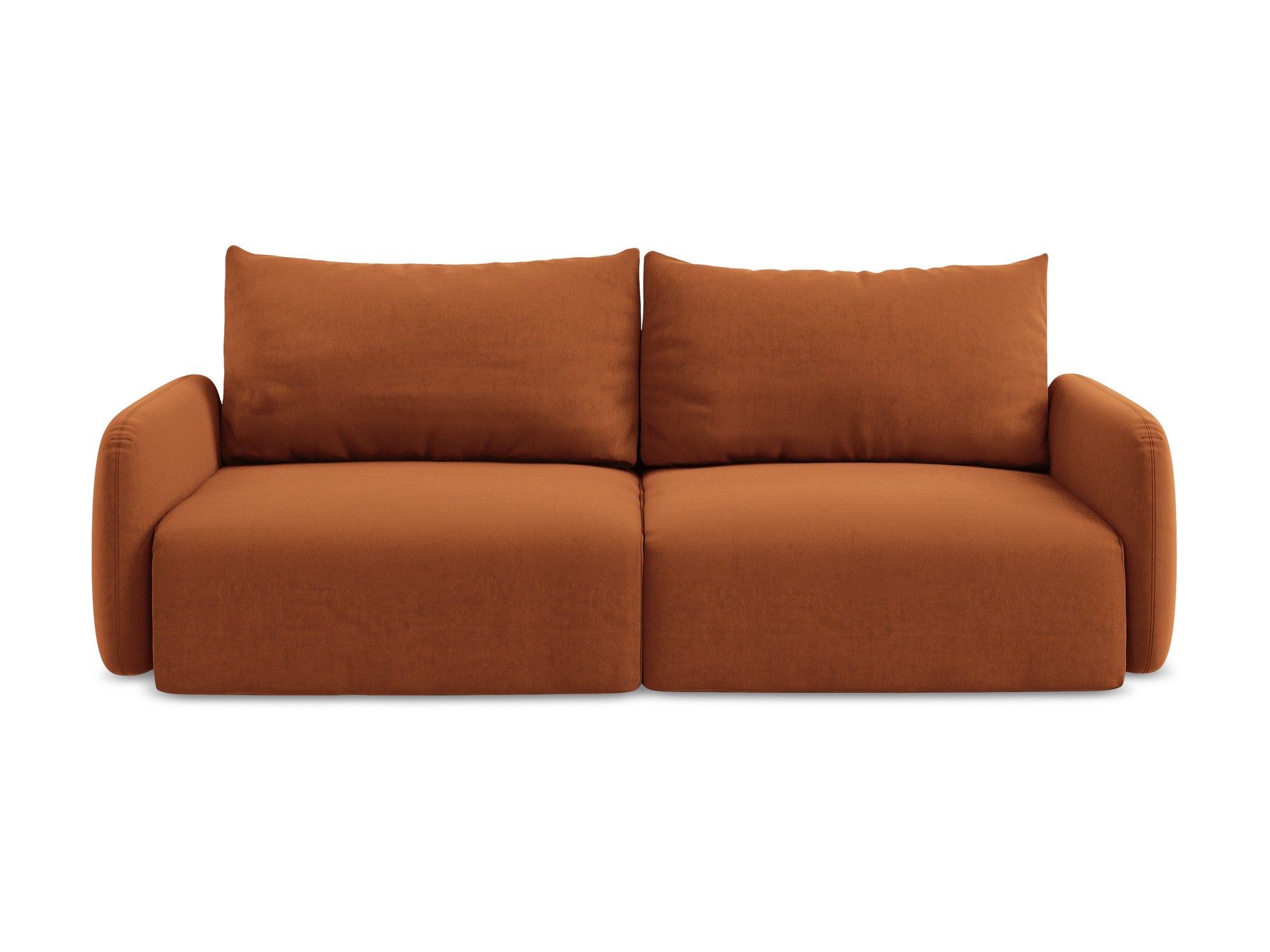 Velvet 3-Seater Sofa with Sleeping Function KALENA Terracotta
