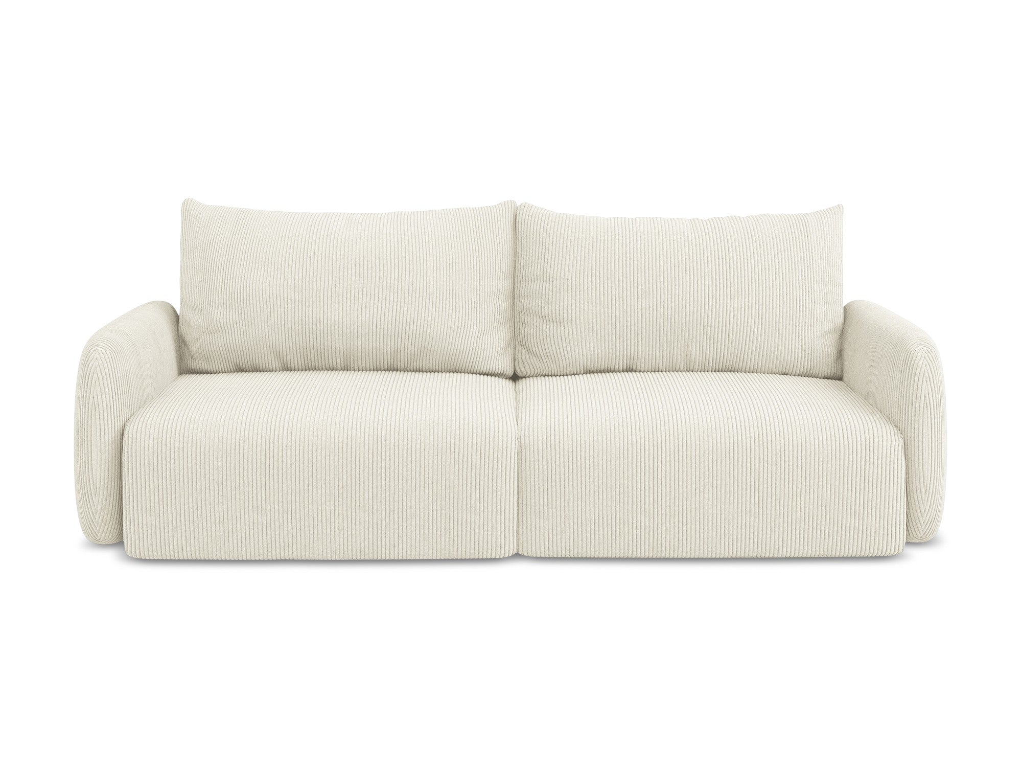 3-Seater Sofa with Sleeping Function KALENA Light Beige Corduroy