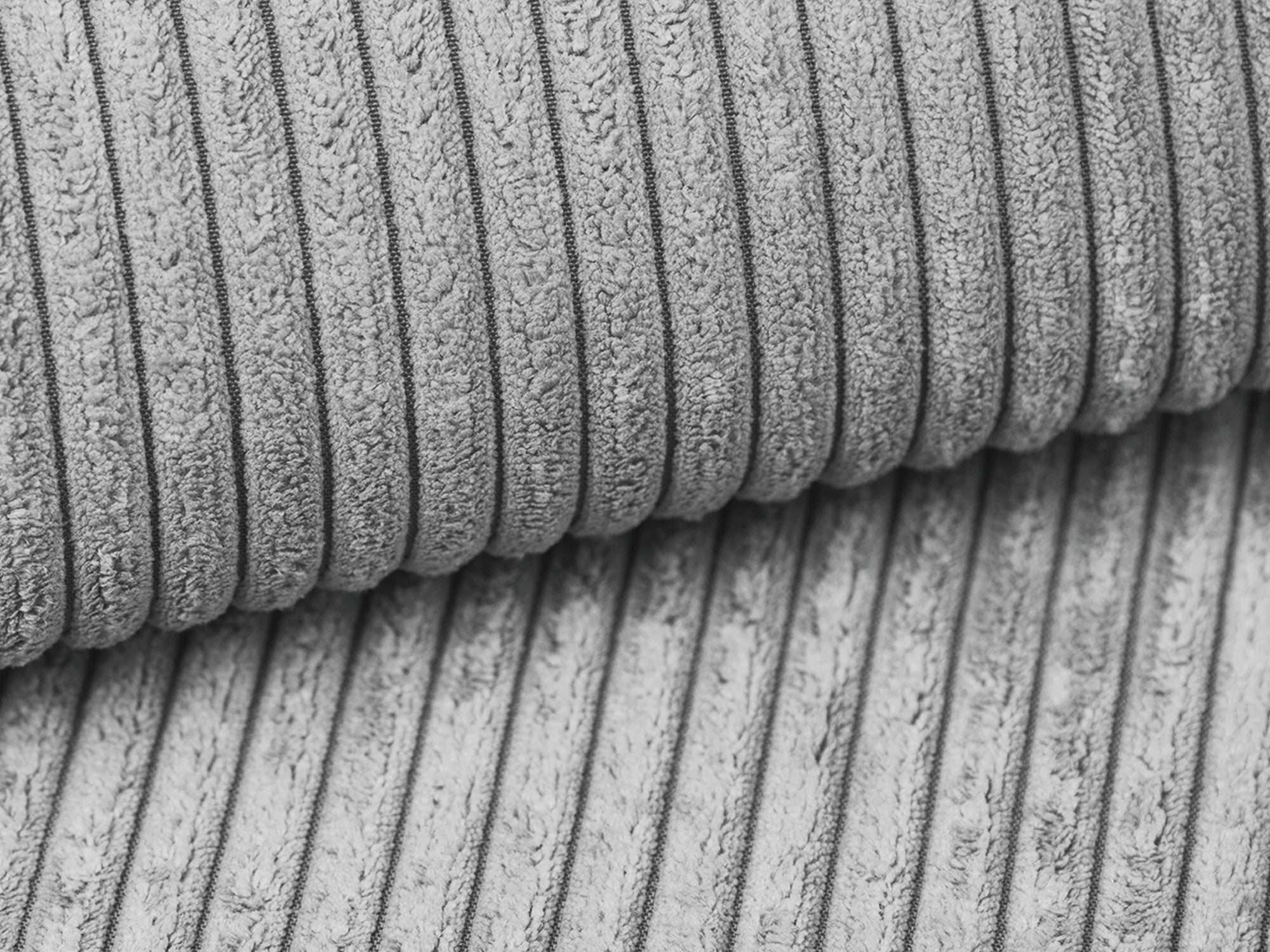 Pohovka 3-místná s funkcí spaní KALENA světle šedý kordurovým materiálem