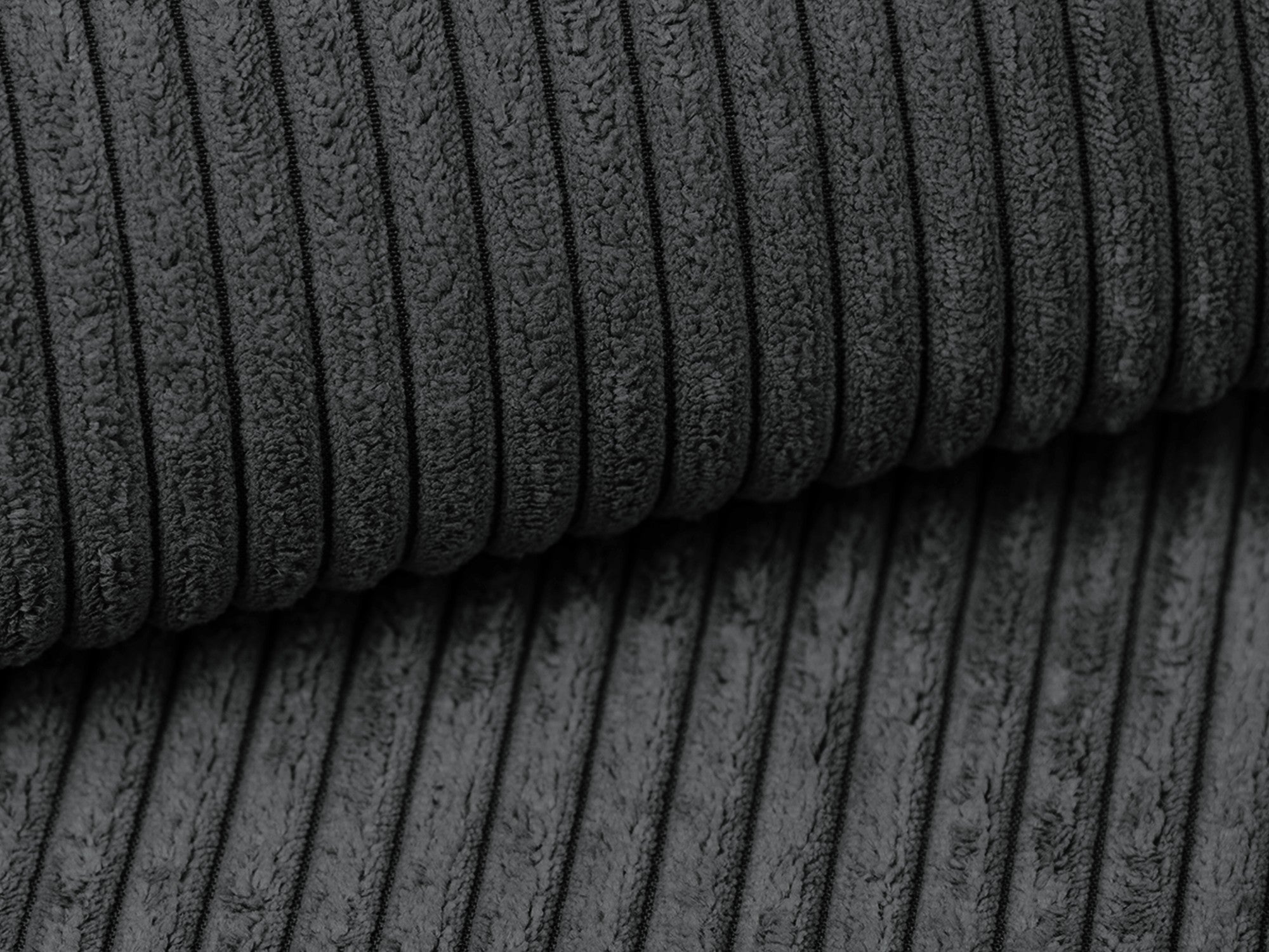 Pohovka 3-místná s funkcí spaní KALENA tmavě šedý kordurovým