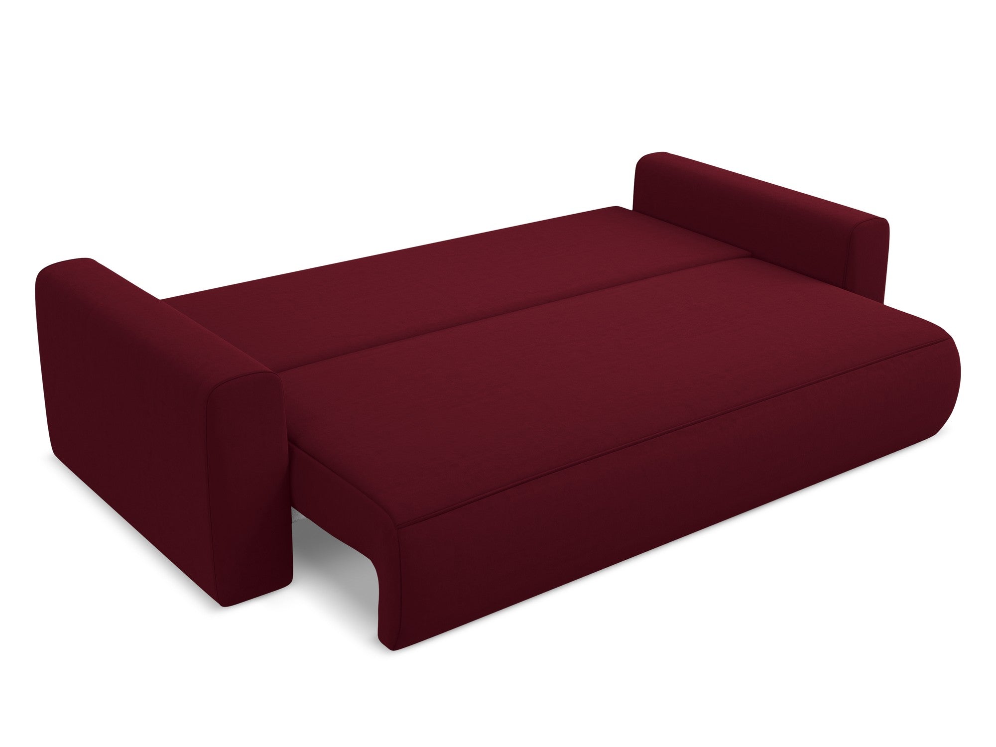 Burgundy 3-Seater Velvet Sofa with Sleeping Function KAPUA