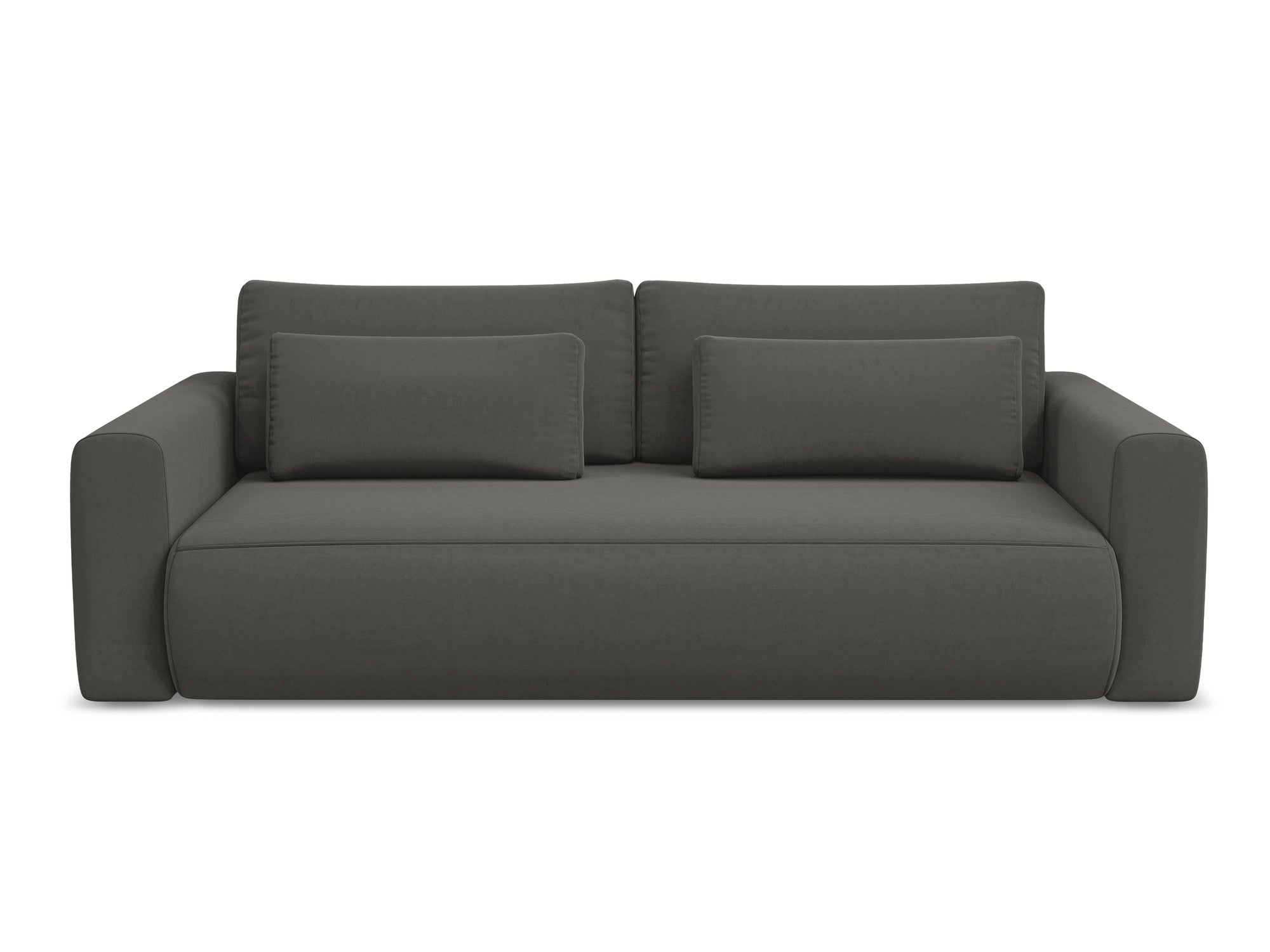 Velvet 3-Seater Sofa with Sleeping Function KAPUA Steel Gray