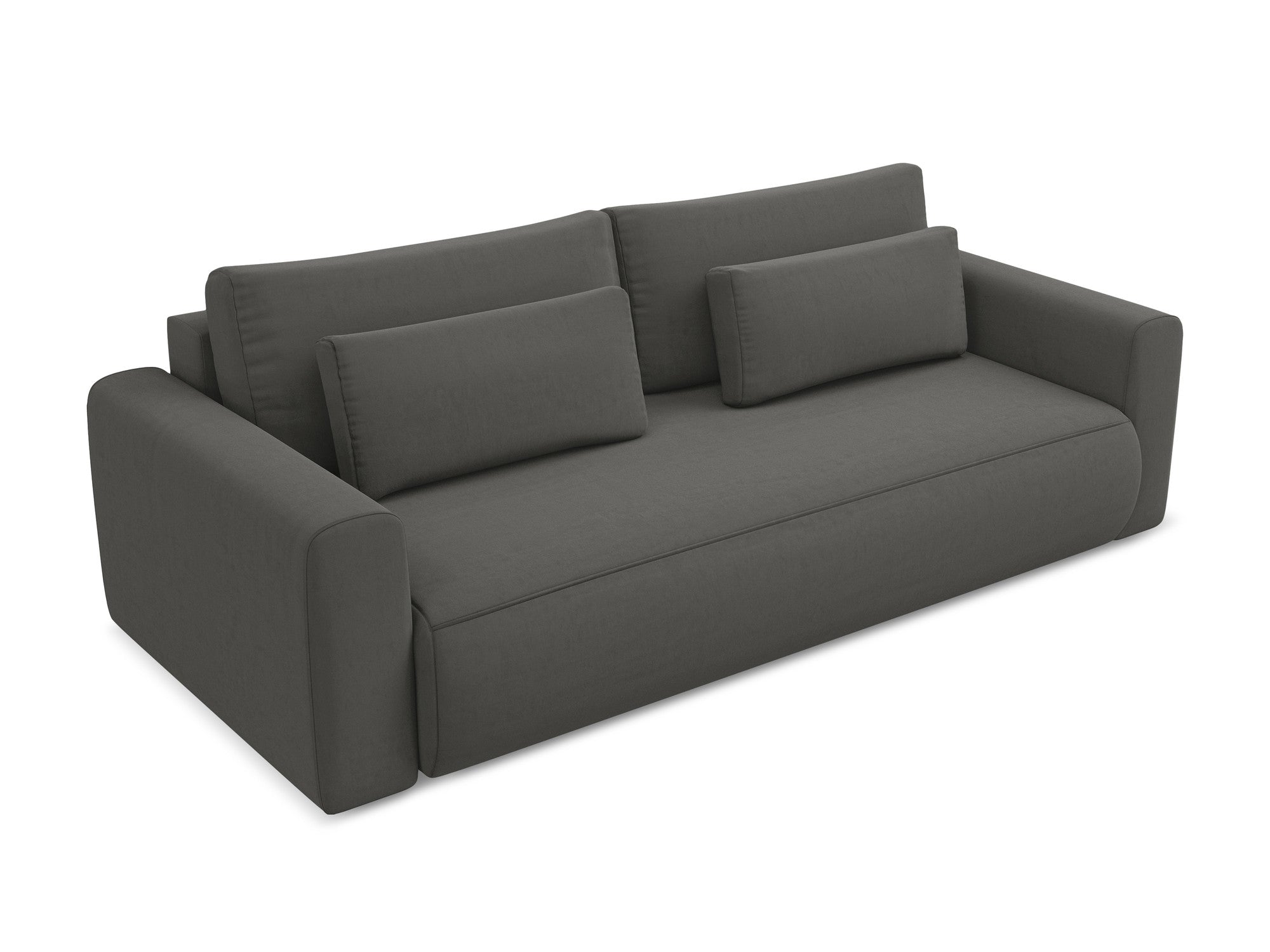 Velvet 3-Seater Sofa with Sleeping Function KAPUA Steel Gray