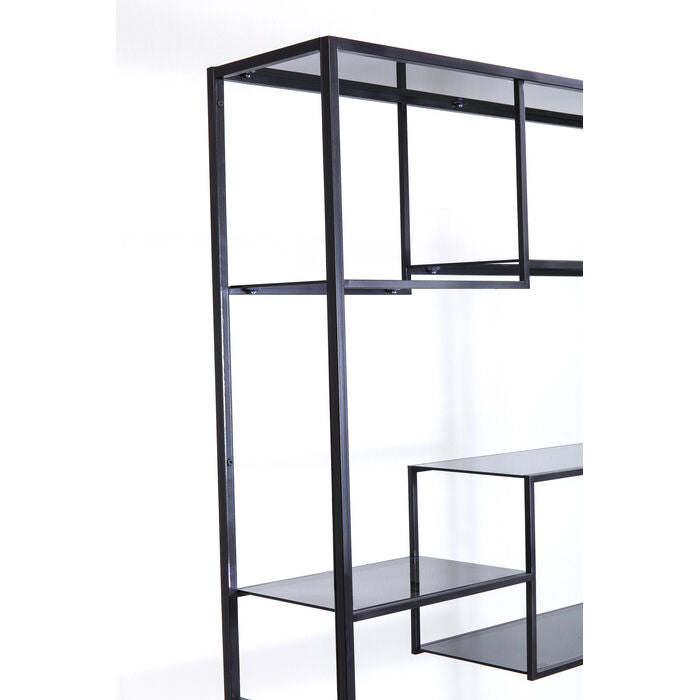 Black loft bookcase