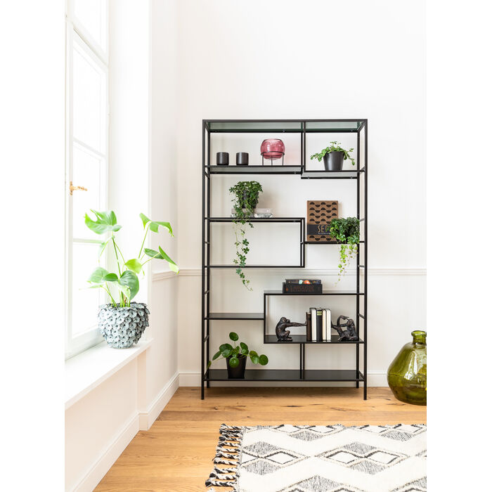 Black loft bookcase