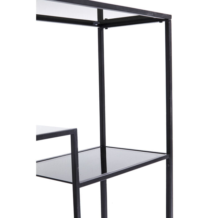 Console with shelves black loft