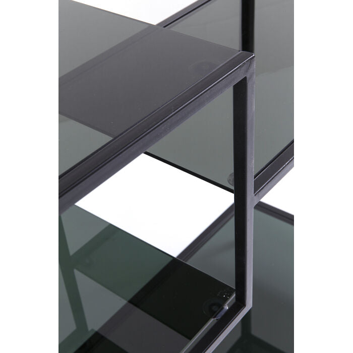 Console with shelves black loft