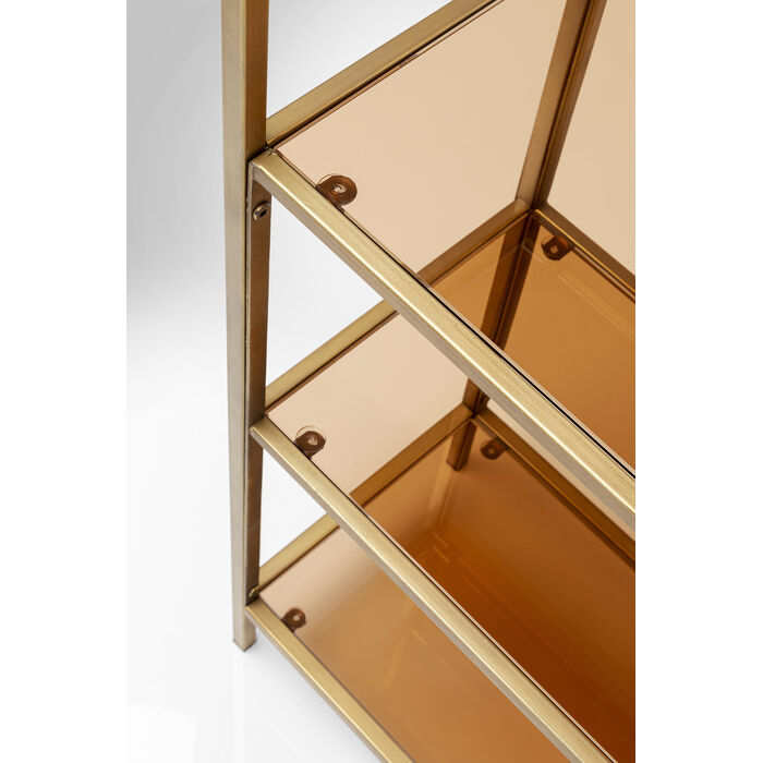 Console with shelves loft golden