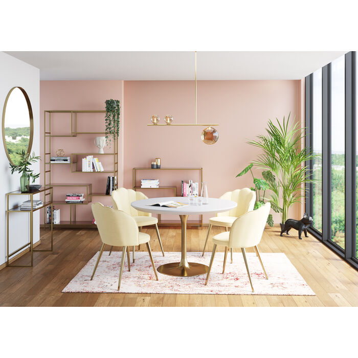Console with shelves loft golden