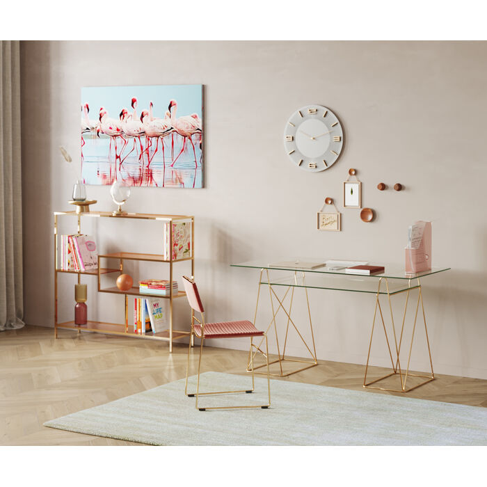Console with shelves loft golden