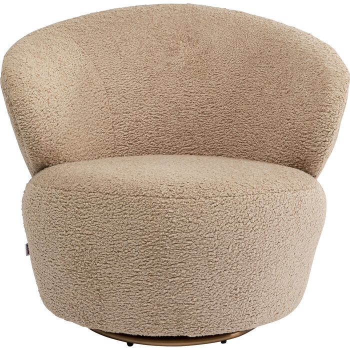 Carella rotary armchair beige lamb
