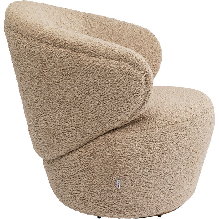 Carella rotary armchair beige lamb