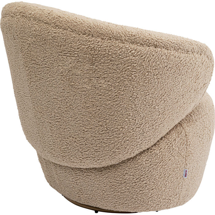 Carella rotary armchair beige lamb