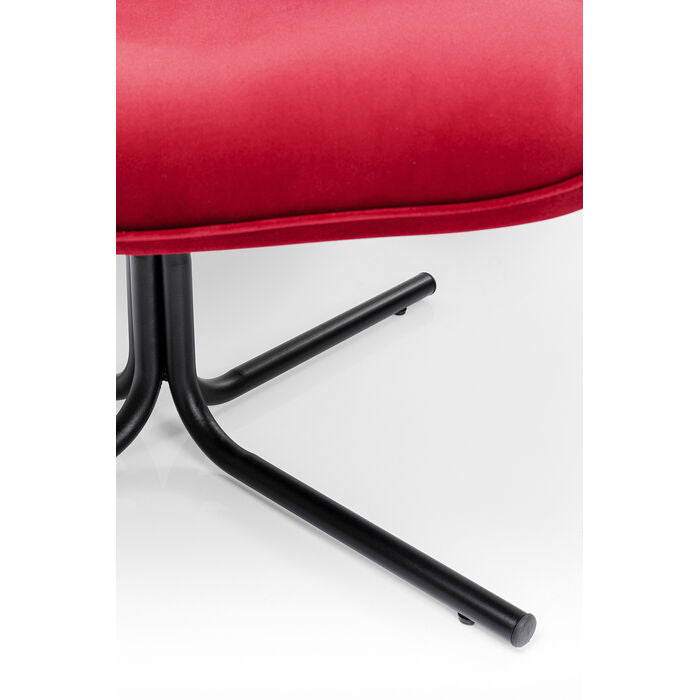 Oscar rotary armchair red velvet
