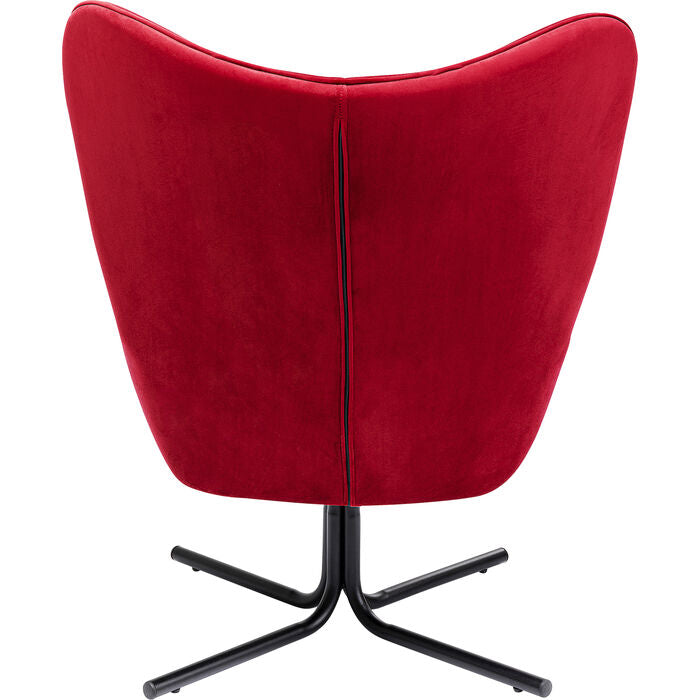 Oscar rotary armchair red velvet