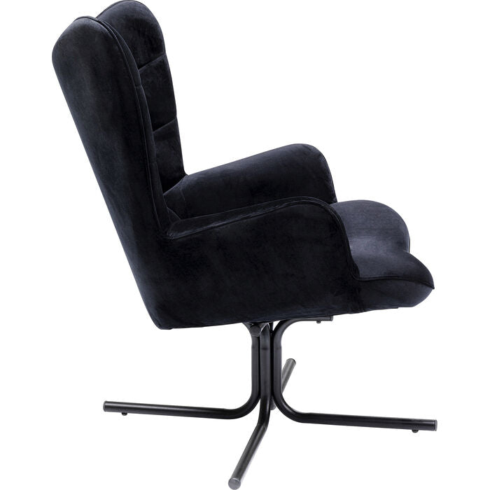 Oscar swivel chair black velvet