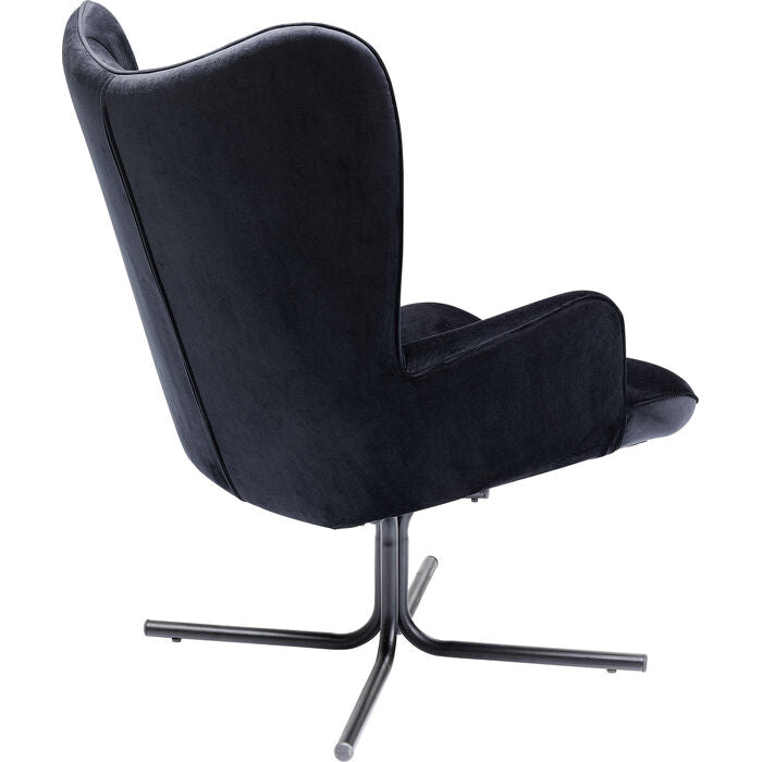 Oscar swivel chair black velvet