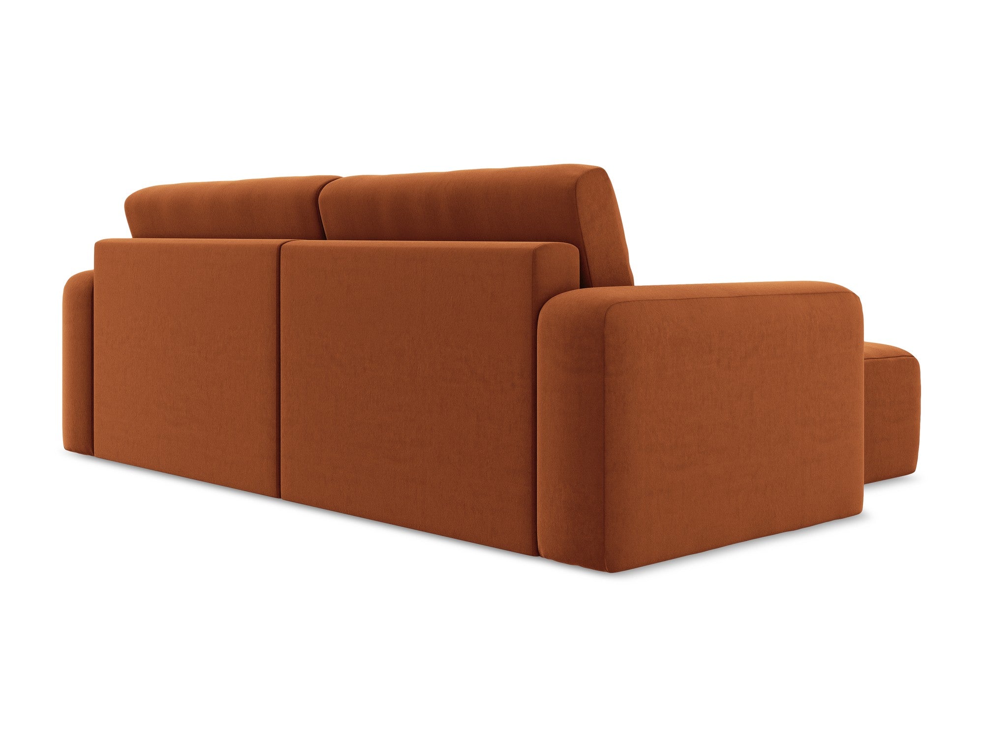 Velvet Left-Side Corner Sofa Bed KONA Terracotta