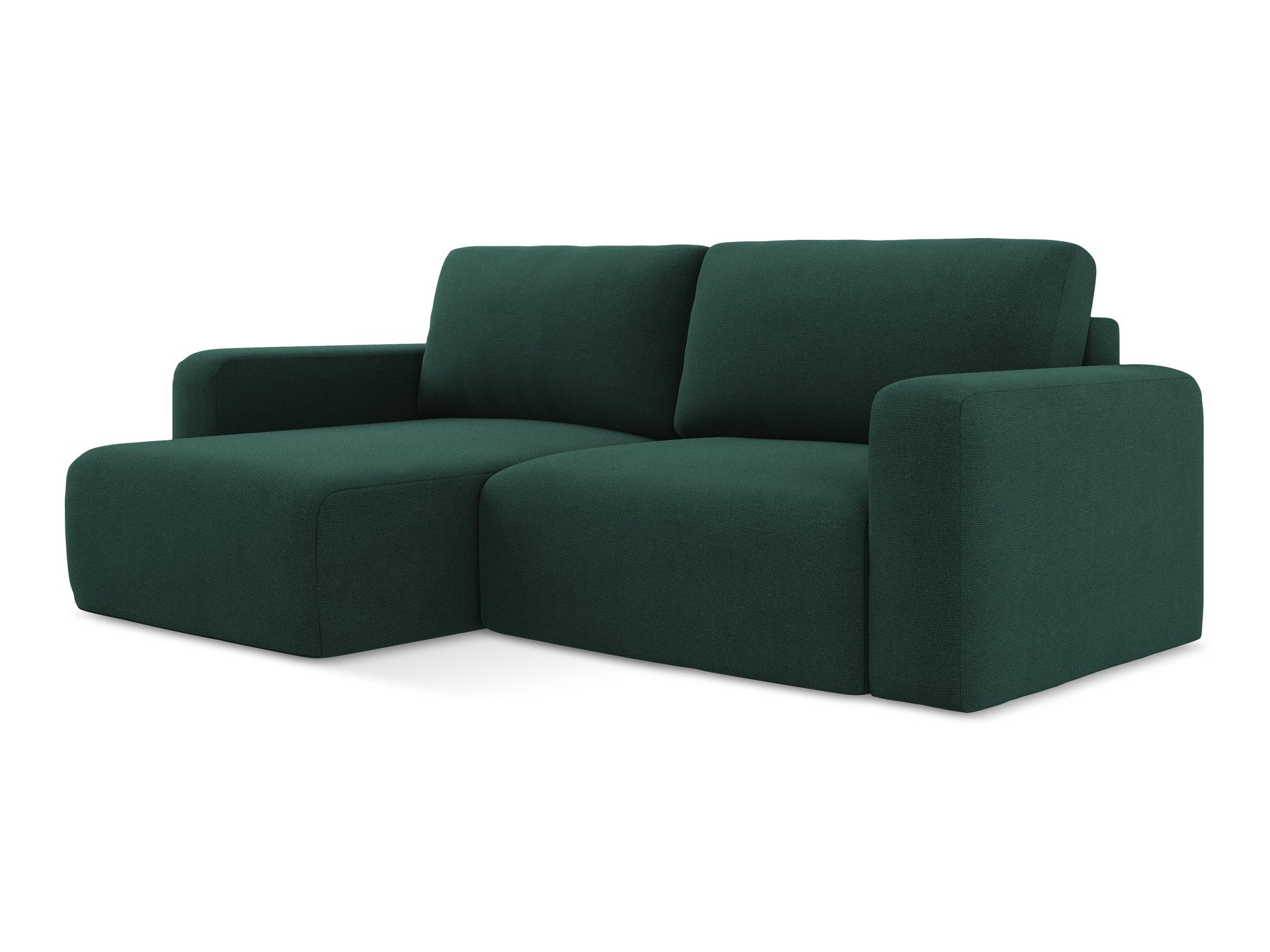 Left-sided corner sofa bed KONA in bottle green