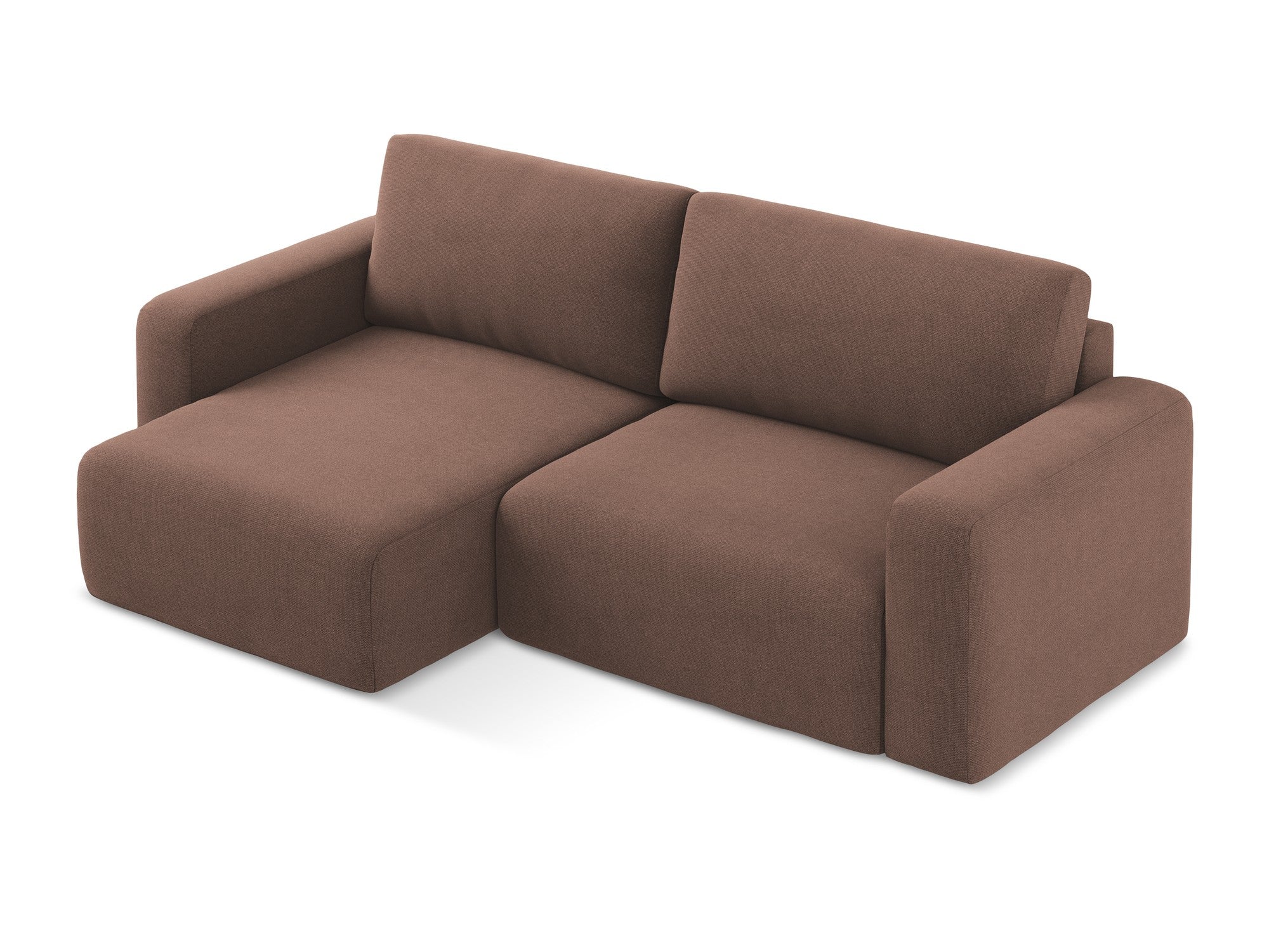 Left-sided corner sofa bed KONA in muted pink