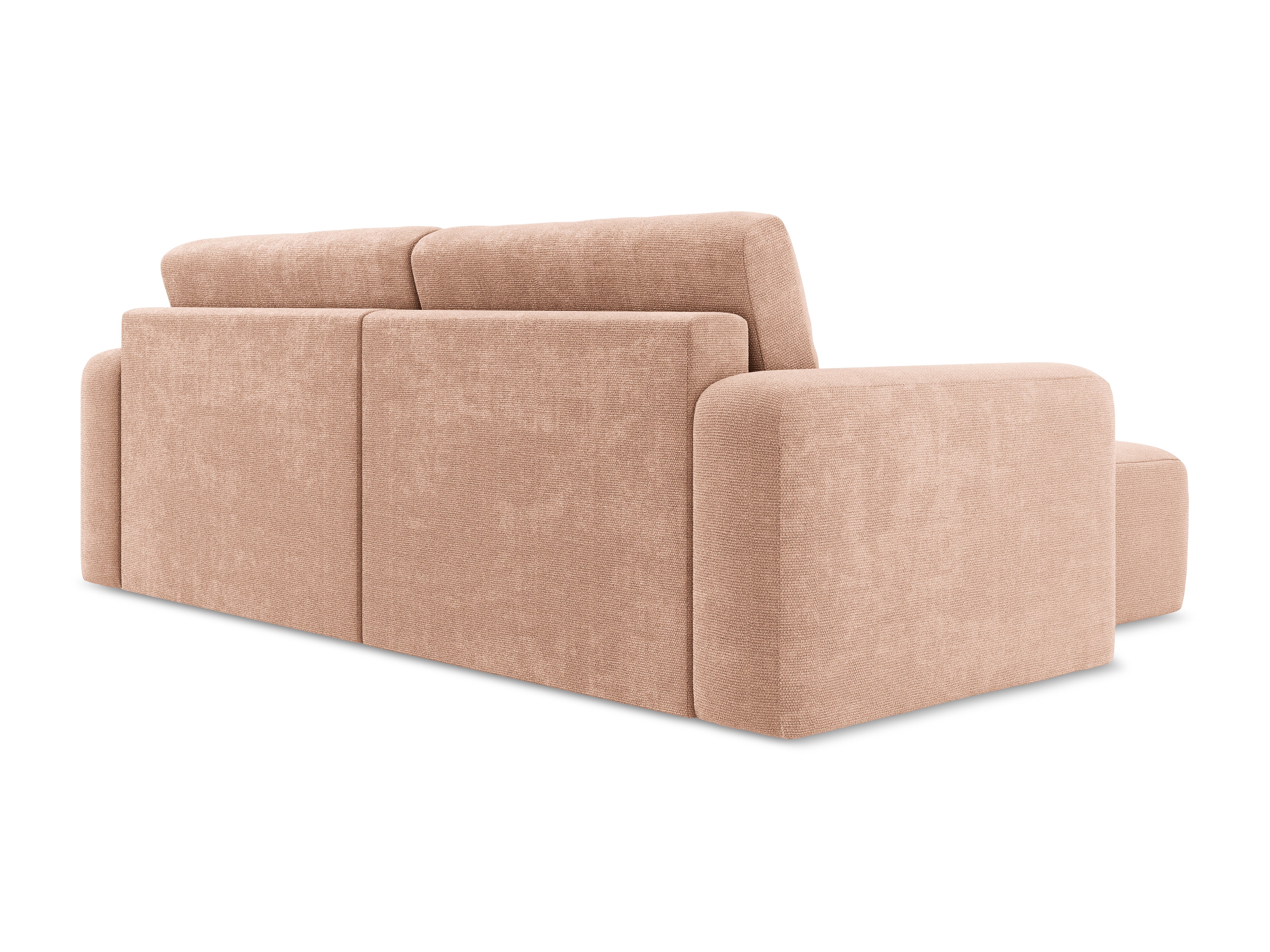 Left-sided corner sofa bed KONA peach chenille