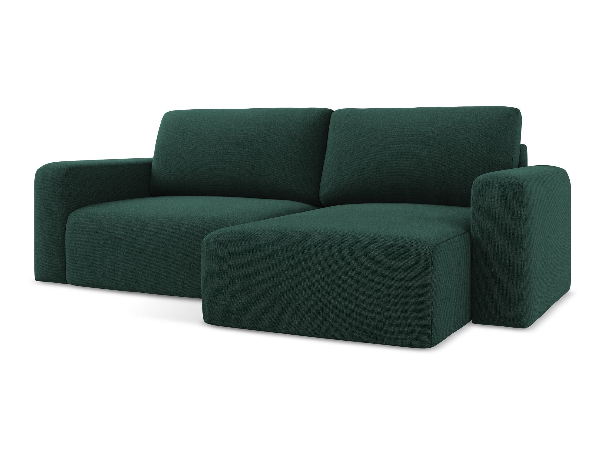 Right-sided corner sofa bed KONA in bottle green