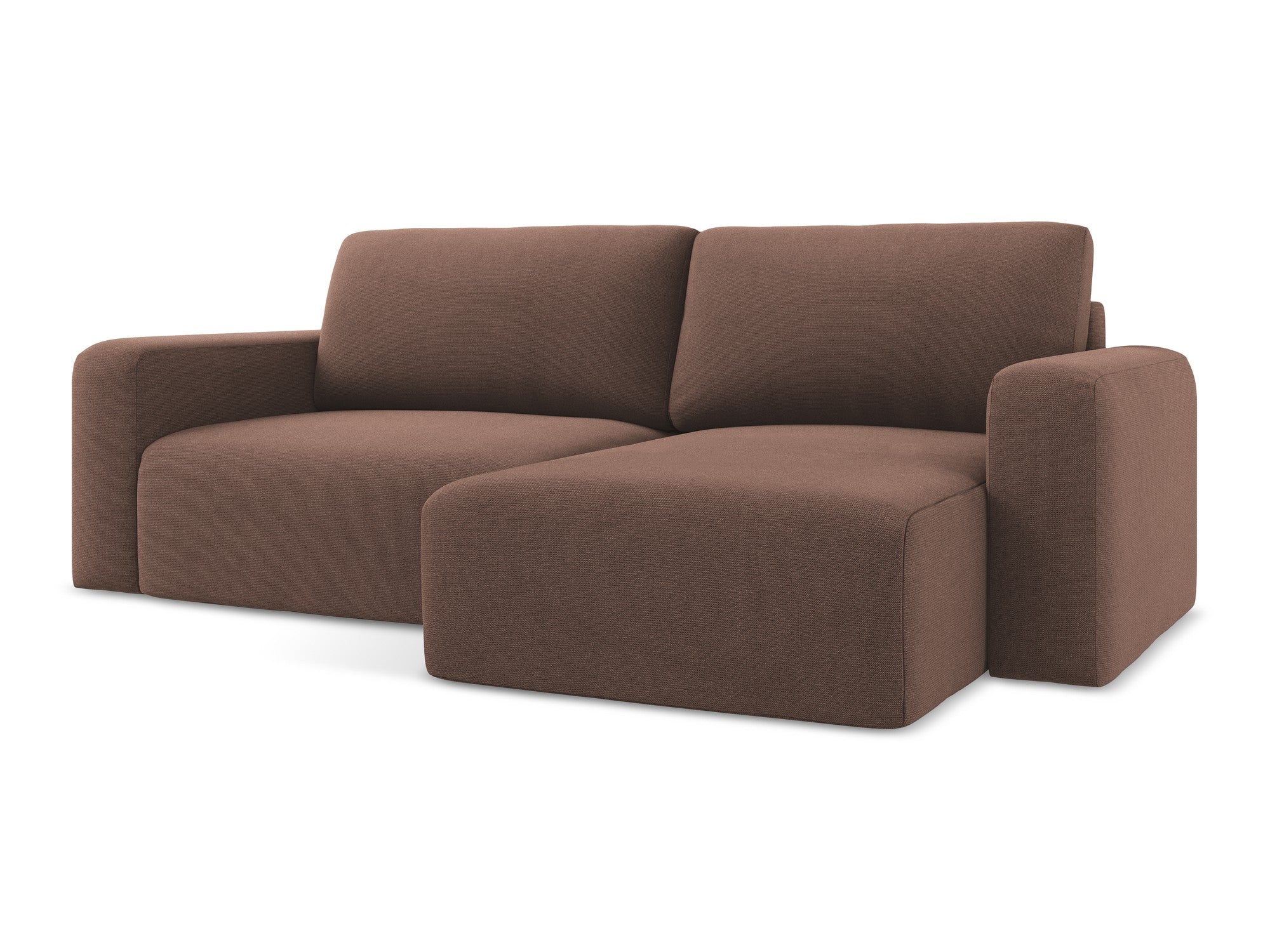 Right-sided corner sofa bed KONA in muted pink