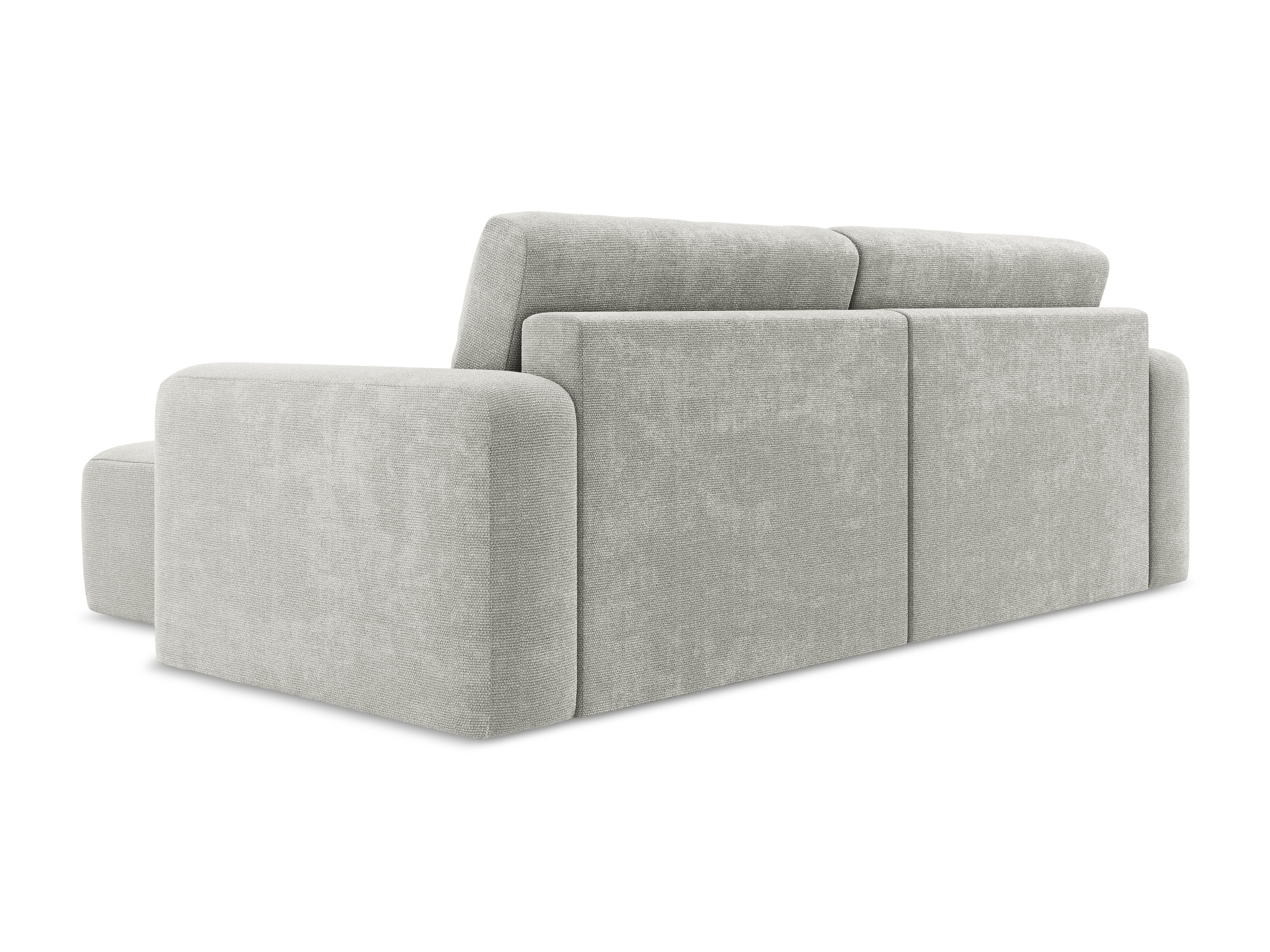 Pravostranný rohový gauč s funkcí spaní KONA světle šedý šenil