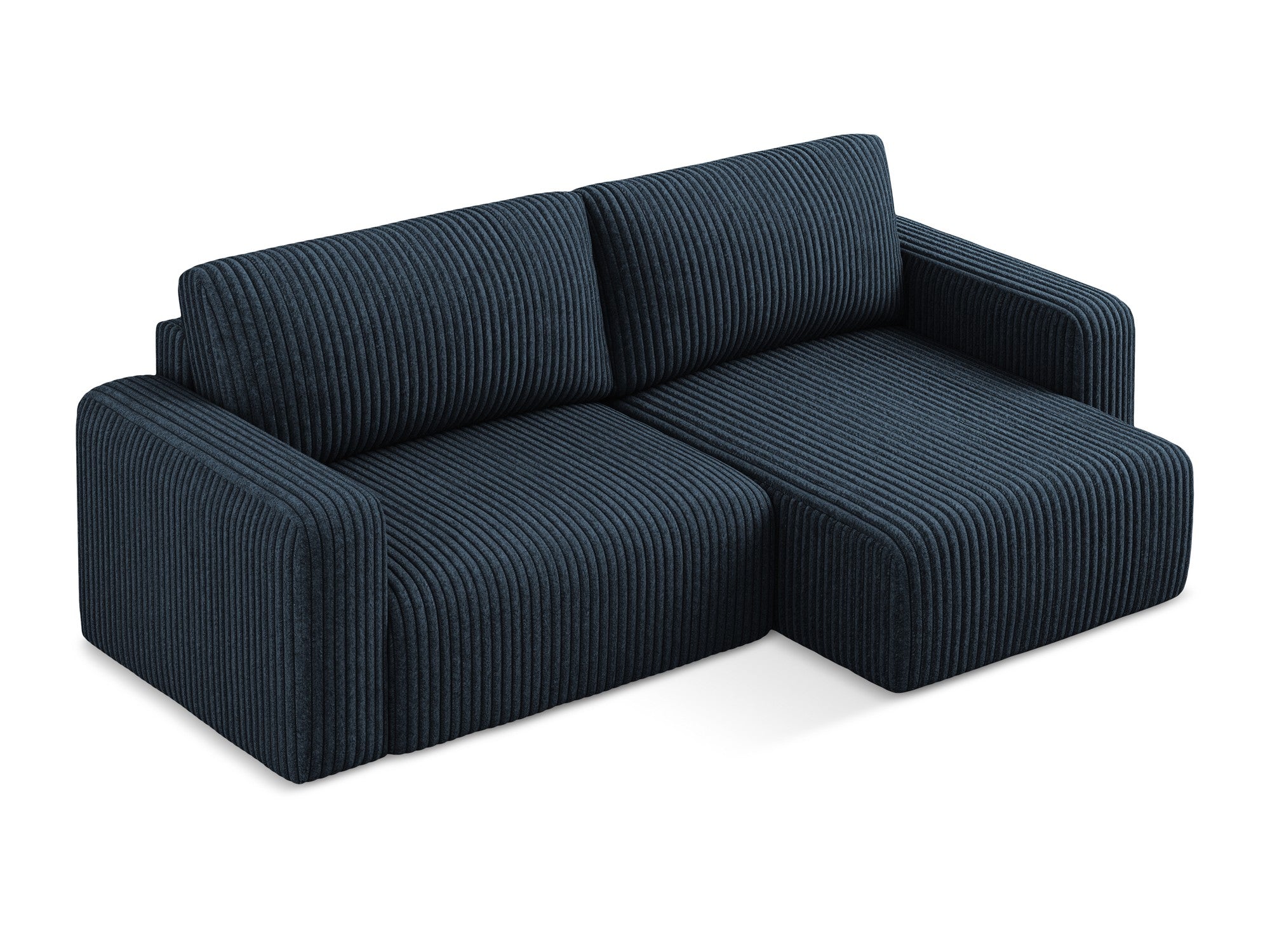 Right-facing corner sofa bed KONA royal blue corduroy