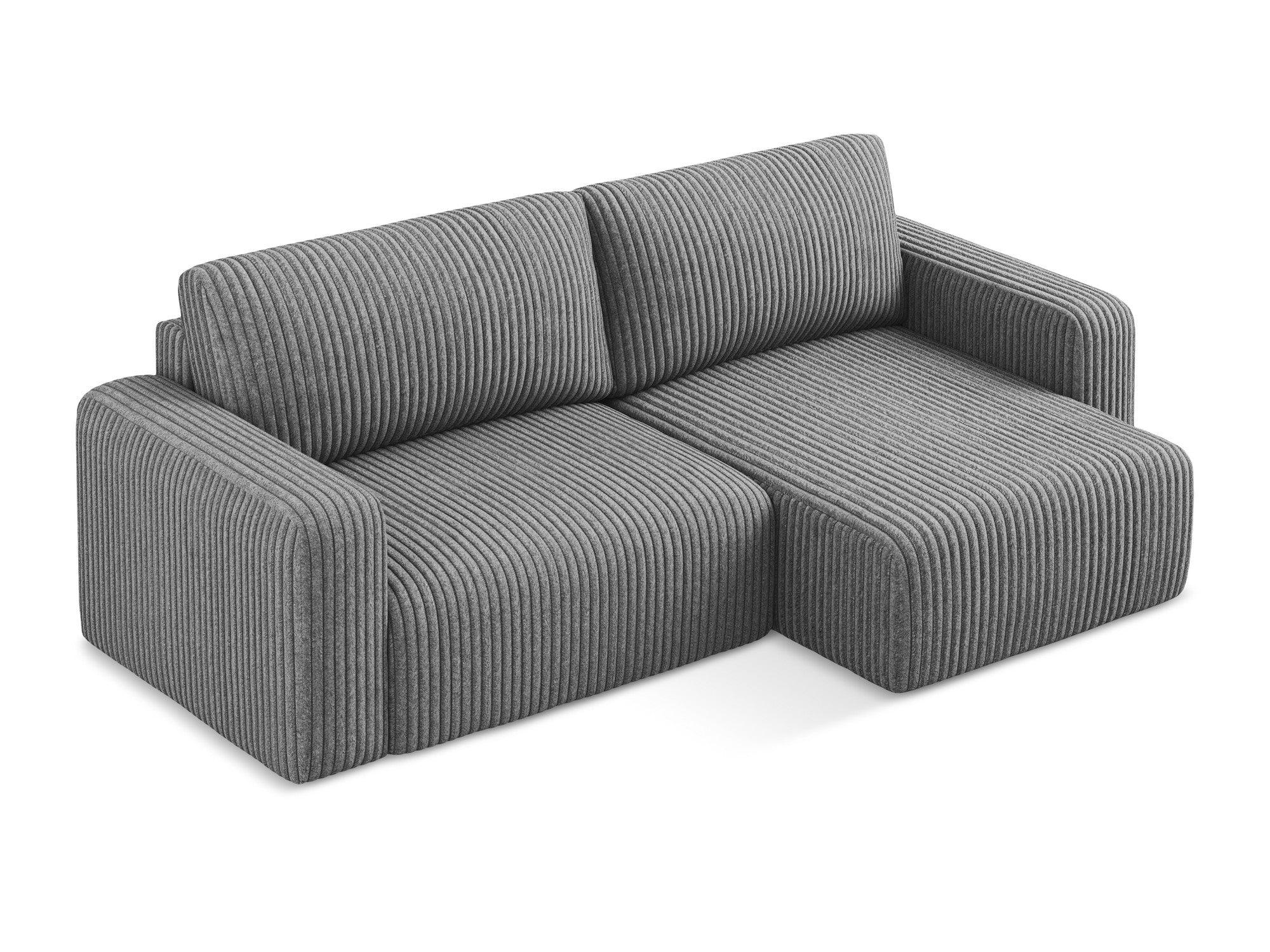 Right-facing corner sofa bed KONA dark gray corduroy