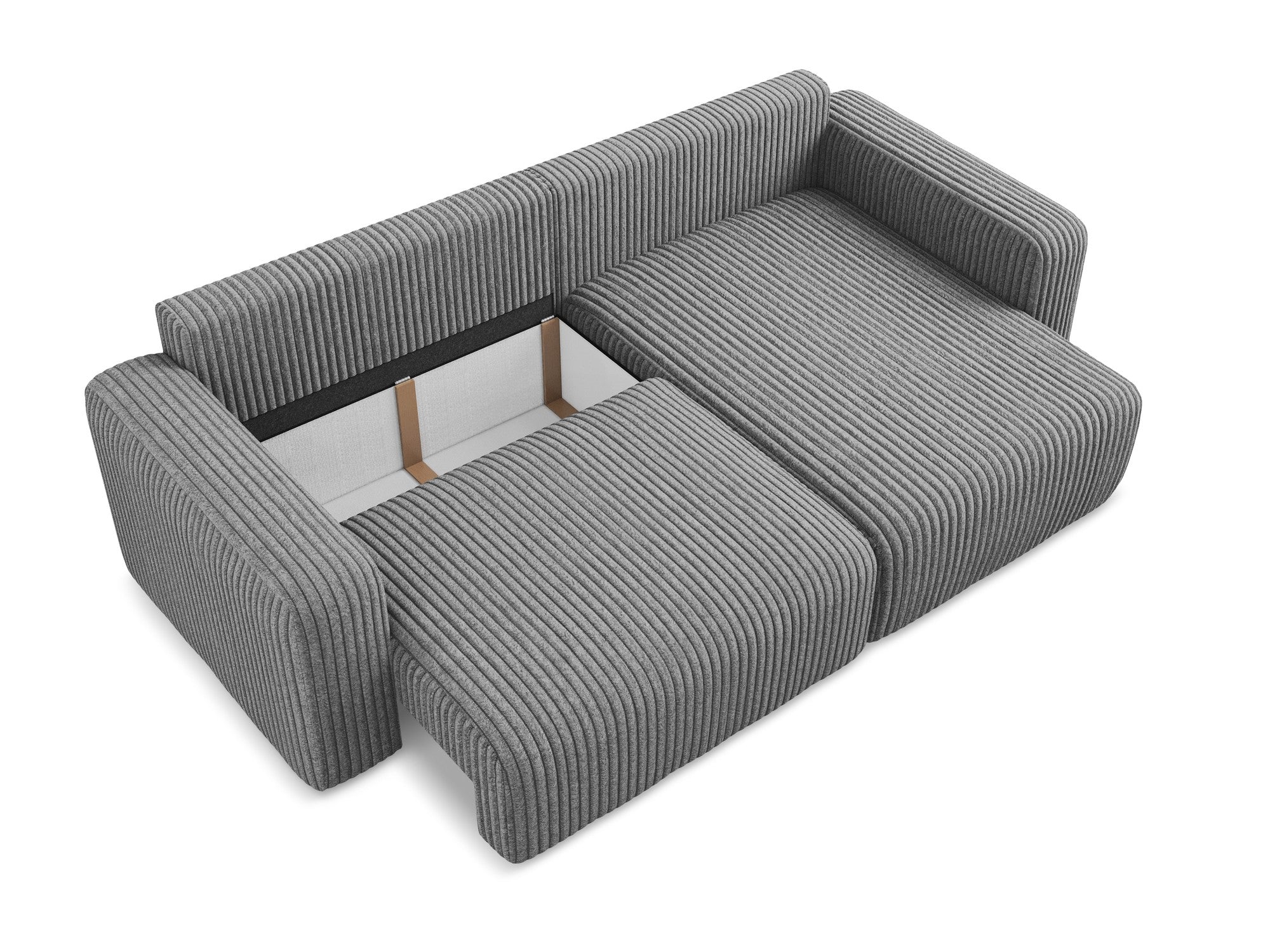 Right-facing corner sofa bed KONA dark gray corduroy
