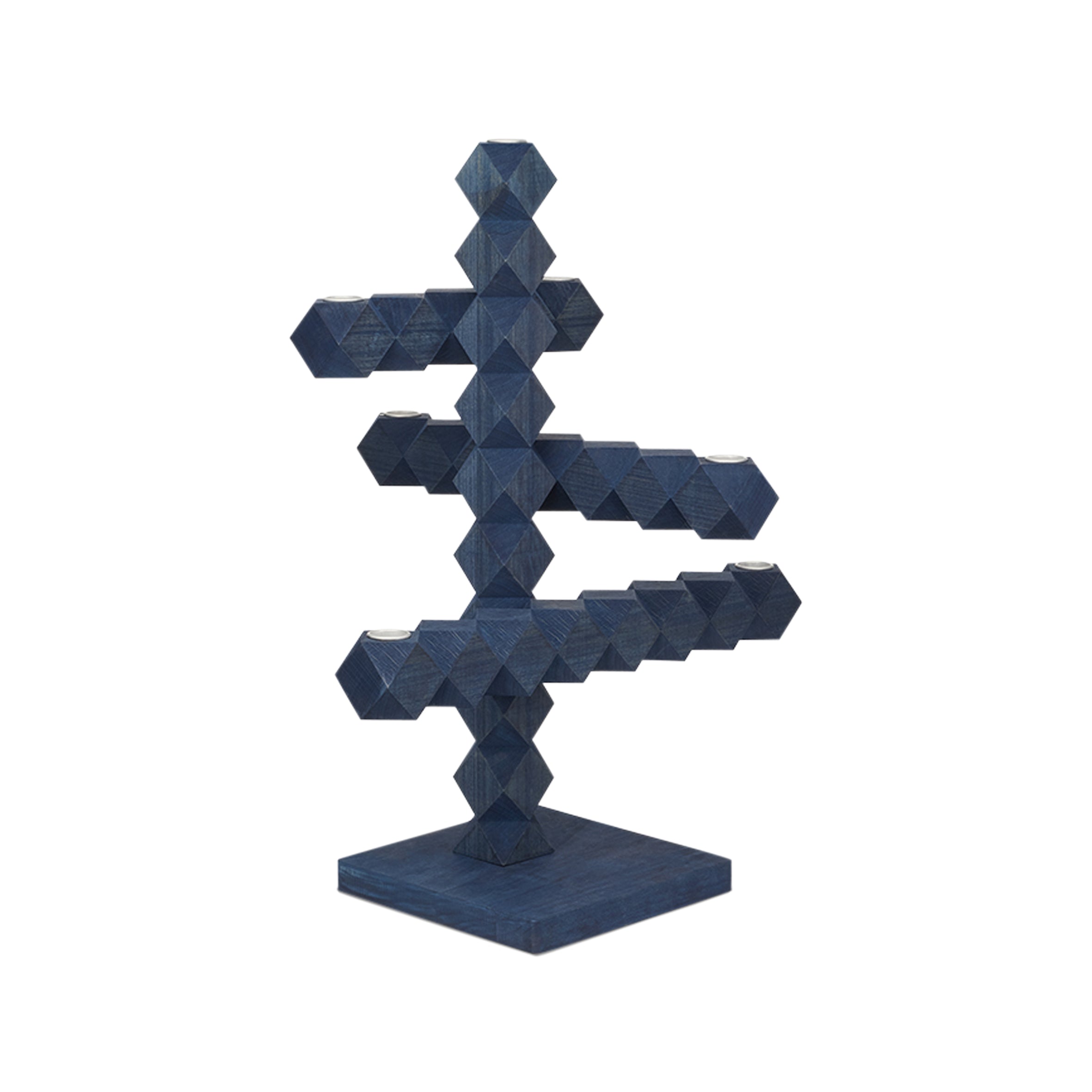 Svícen CLEAN CUT modrý