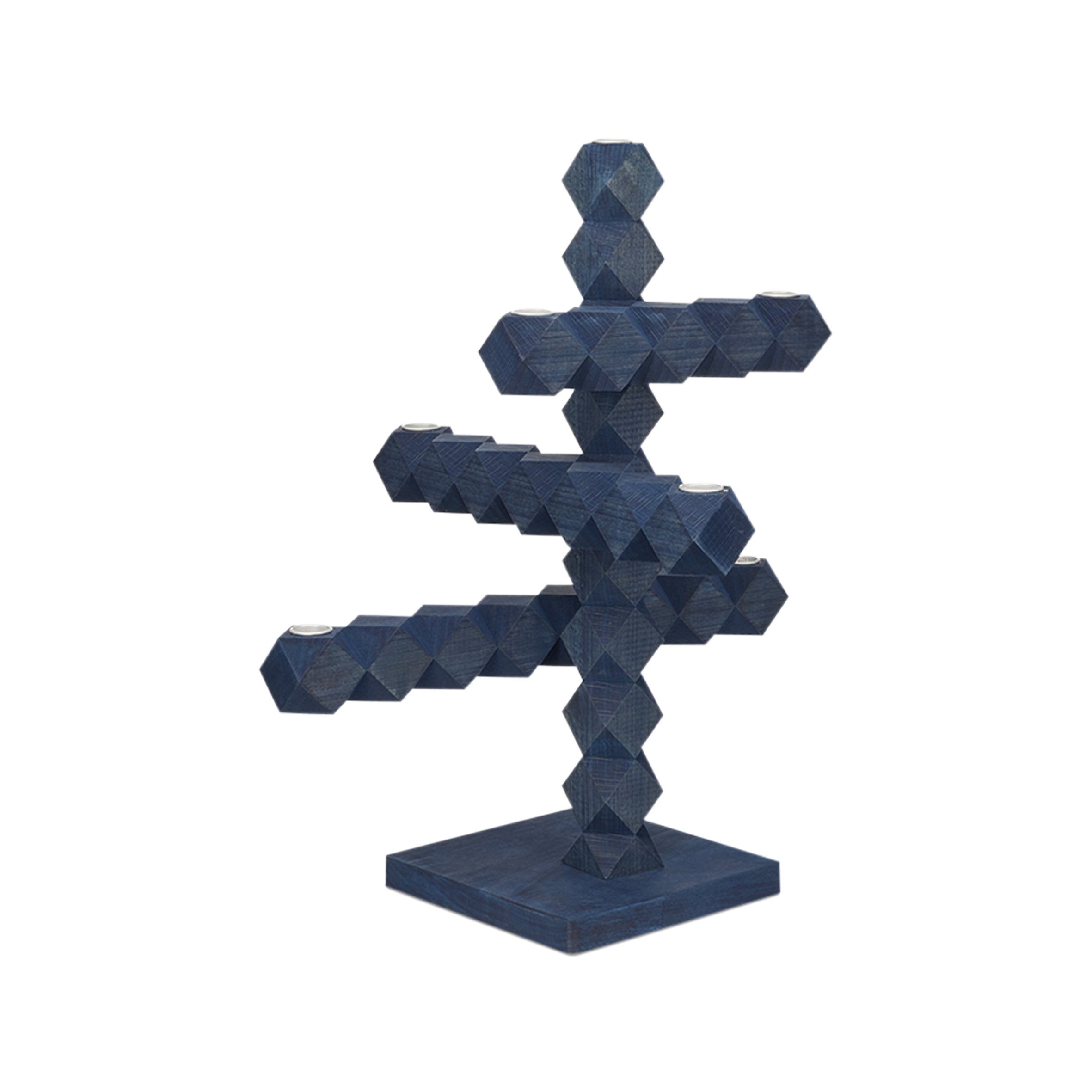 Svícen CLEAN CUT modrý