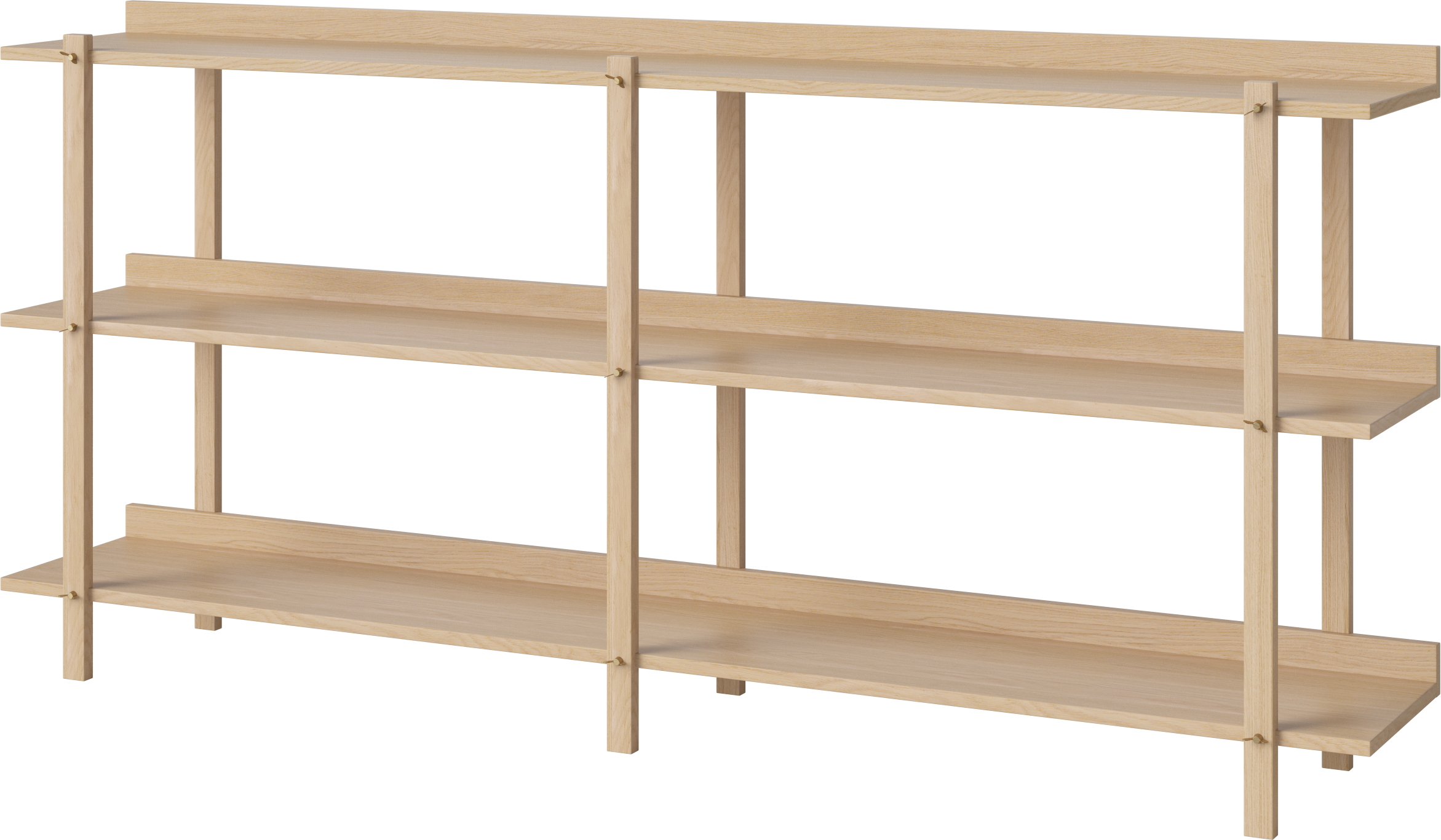 Dvojitý regál KARI bílý dubový dýhovaný