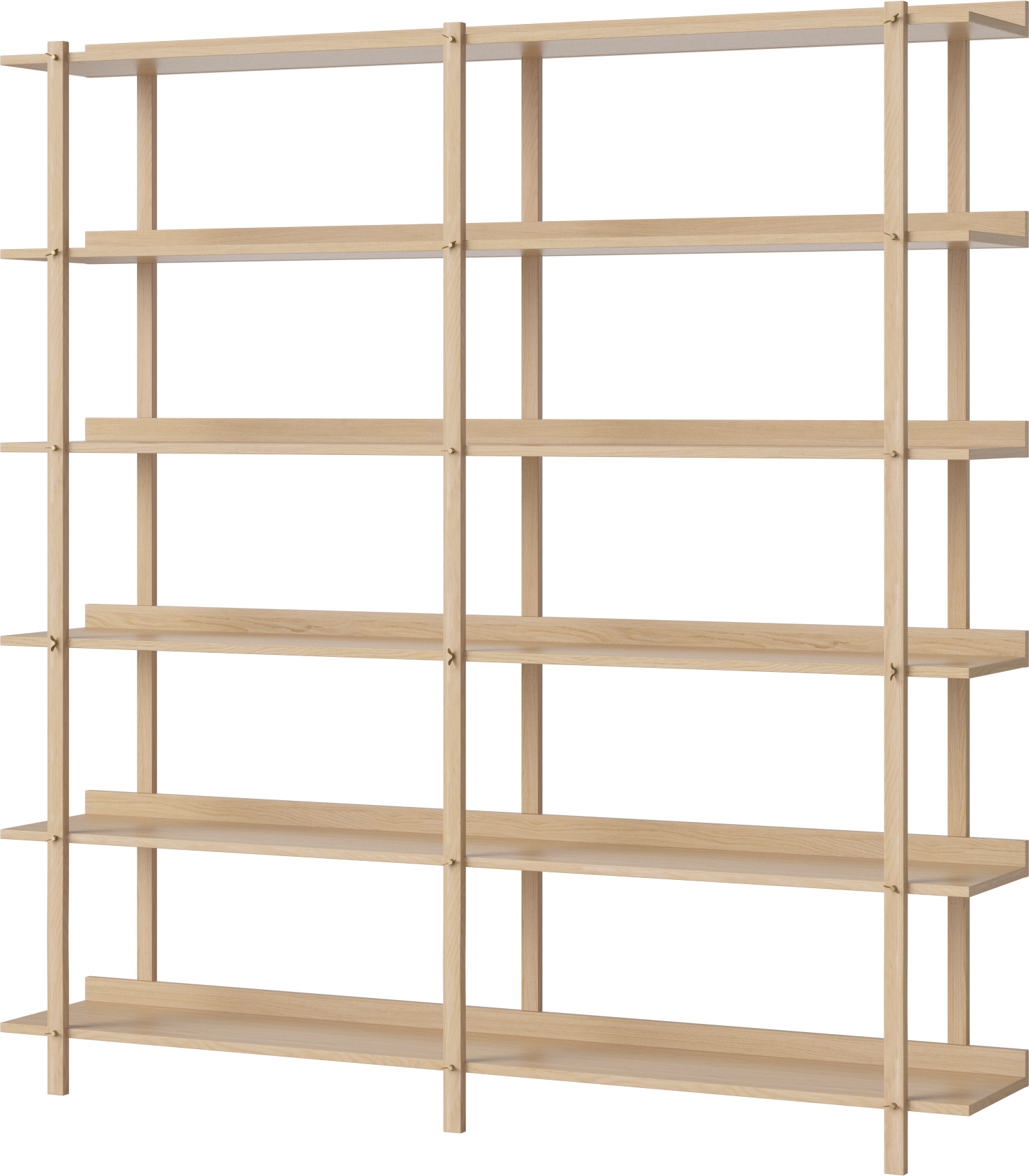 Dvojitý regál KARI bílý dubový dýhovaný