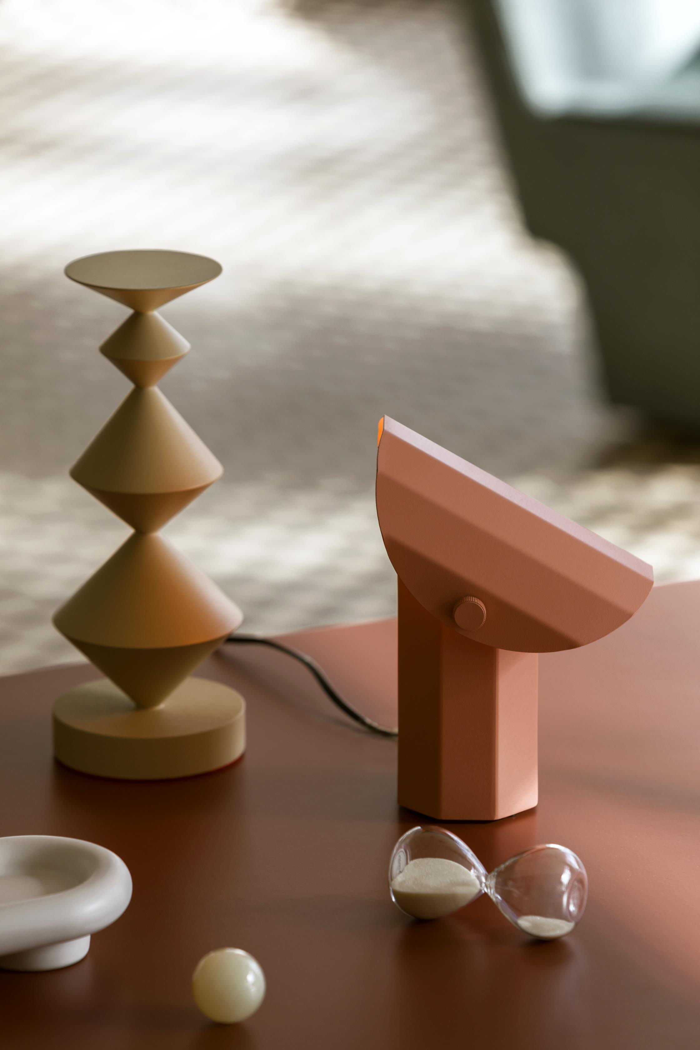 Stolní lampa APOLIN zlomená růžová