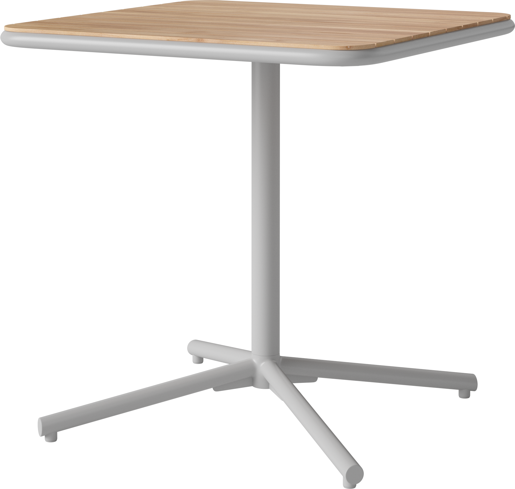 Čtvercový venkovní stůl KITE dřevěný se šedou ocelovou základnou