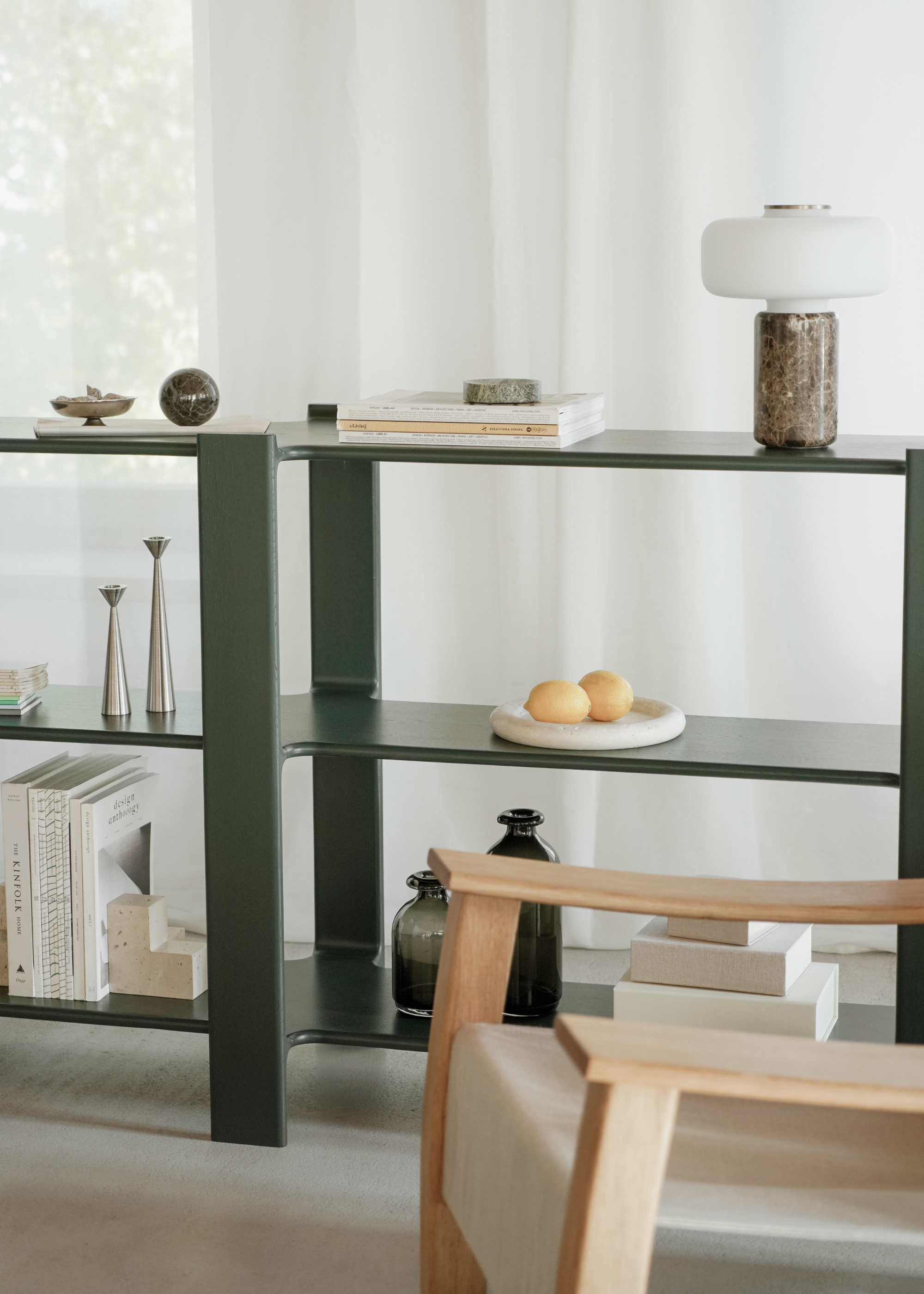 Regál LIGO DUO růžové dubové dřevo