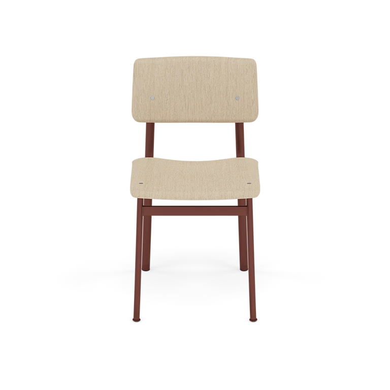 LOFT Chair with Oak Veneer and Burgundy Base