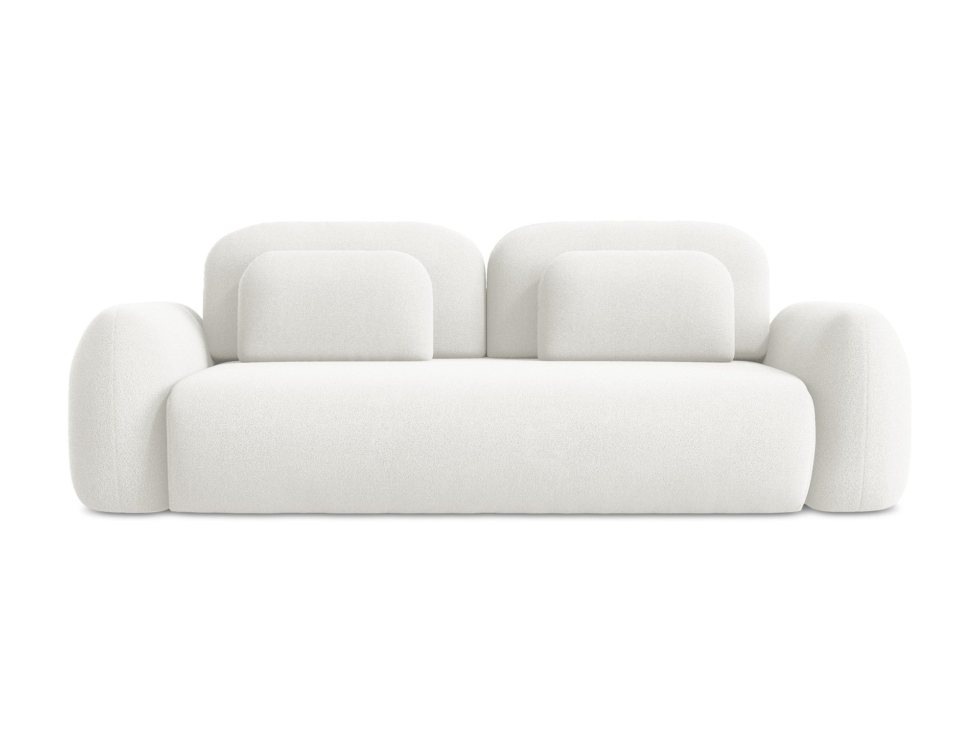3-Seater Sofa with Sleeping Function LOHI White Boucle