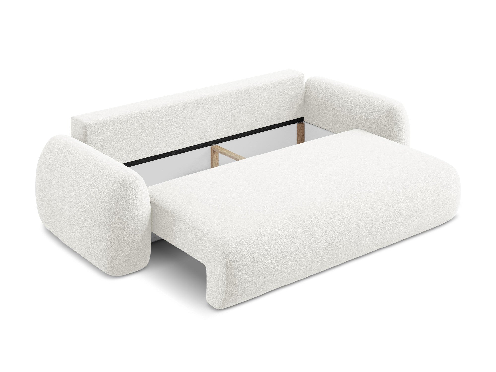 3-Seater Sofa with Sleeping Function LOHI White Boucle