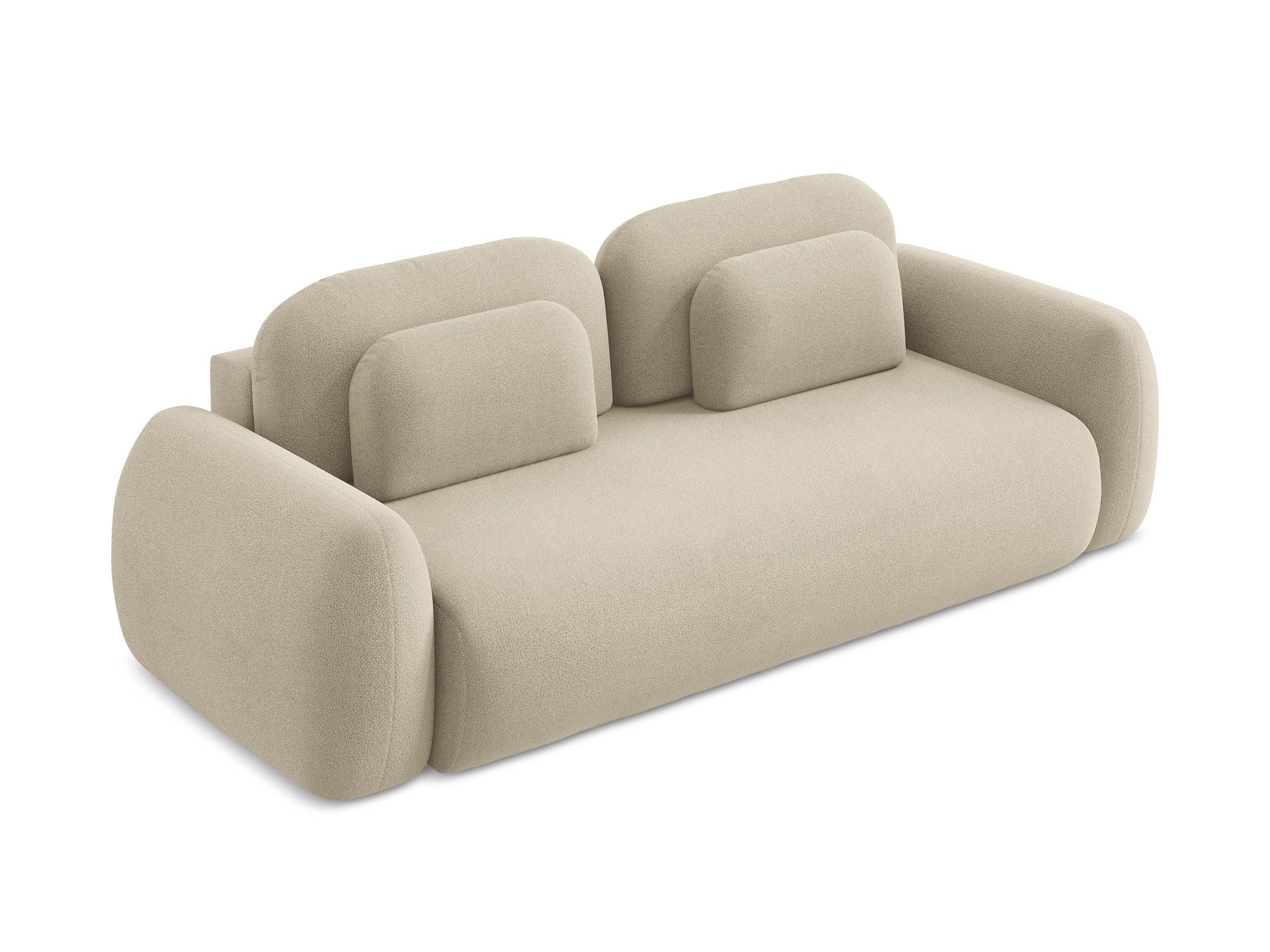 3-Seater Sofa with Sleeping Function LOHI Dark Beige Boucle