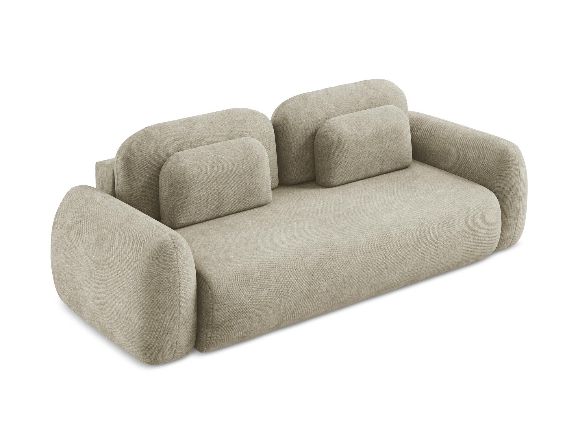 3-Seater Sofa with Sleeping Function LOHI Beige Chenille
