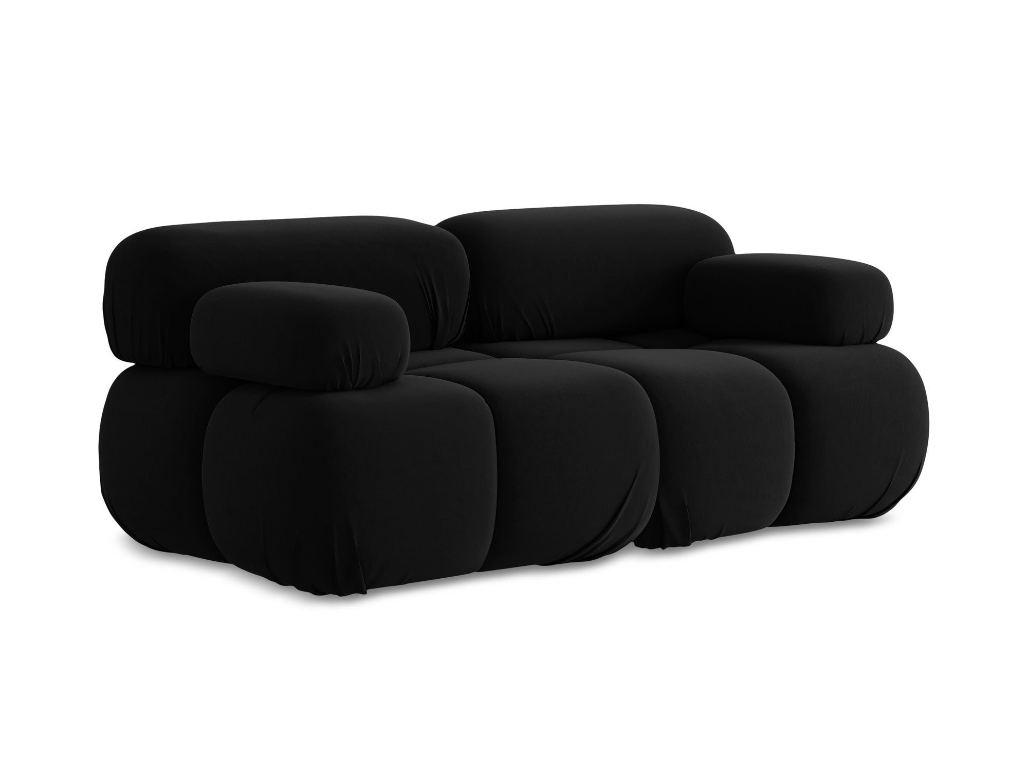 Black Velvet Modular Sofa for Two LOKUA