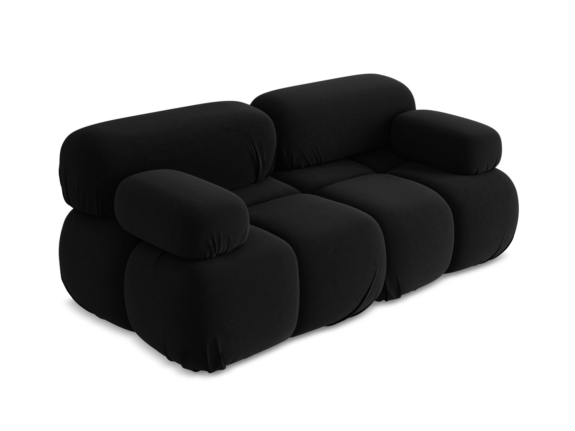 Black Velvet Modular Sofa for Two LOKUA