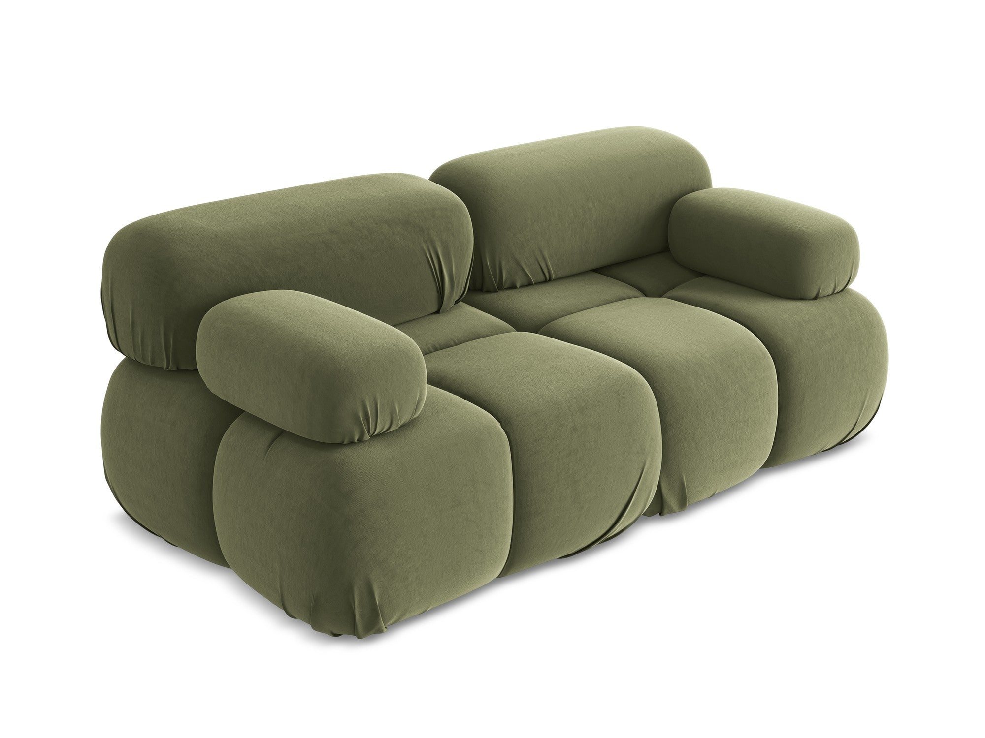 Sofa modulární sametová 2-osobová LOKUA olivová
