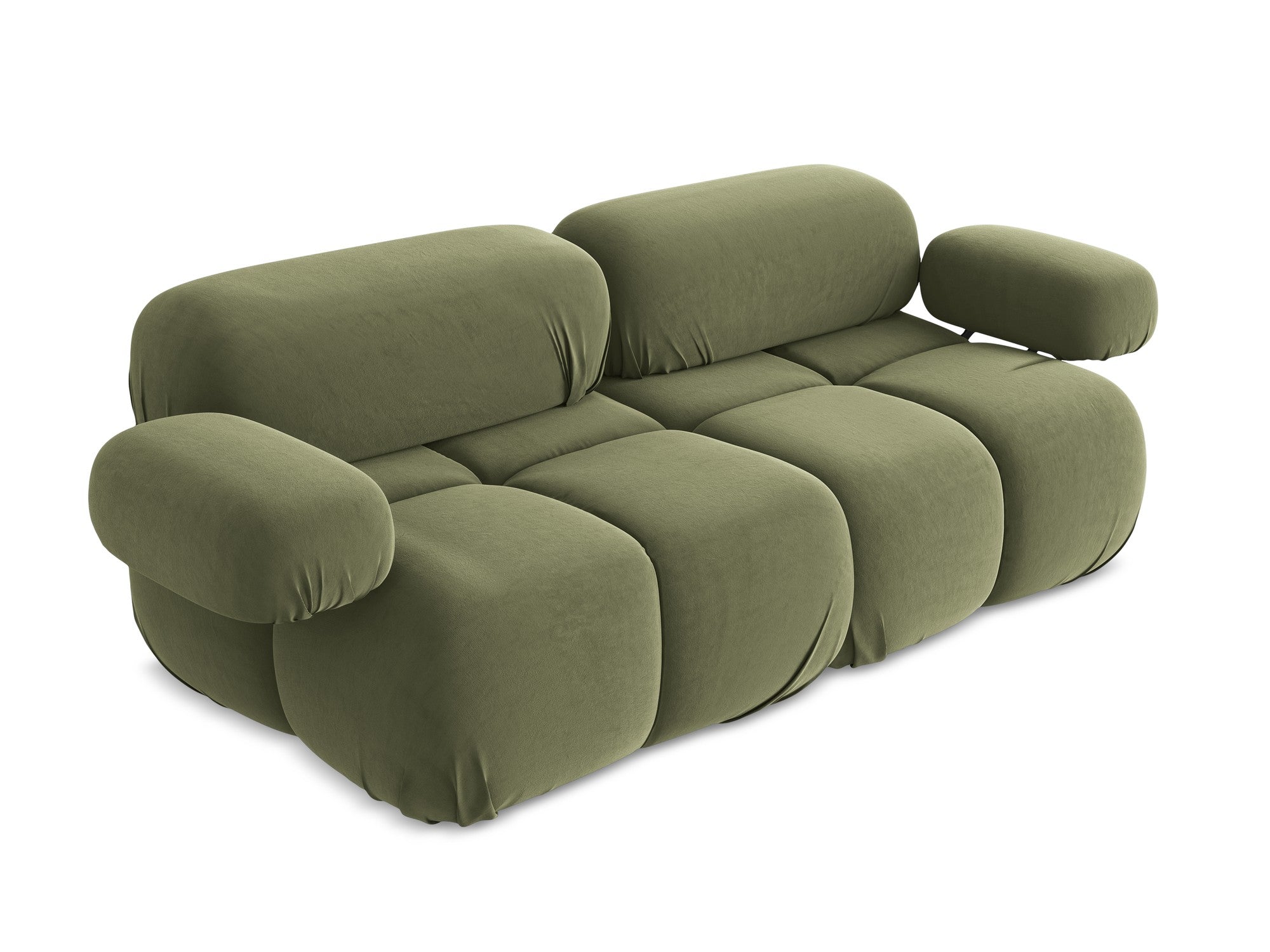 Sofa modulární sametová 2-osobová LOKUA olivová