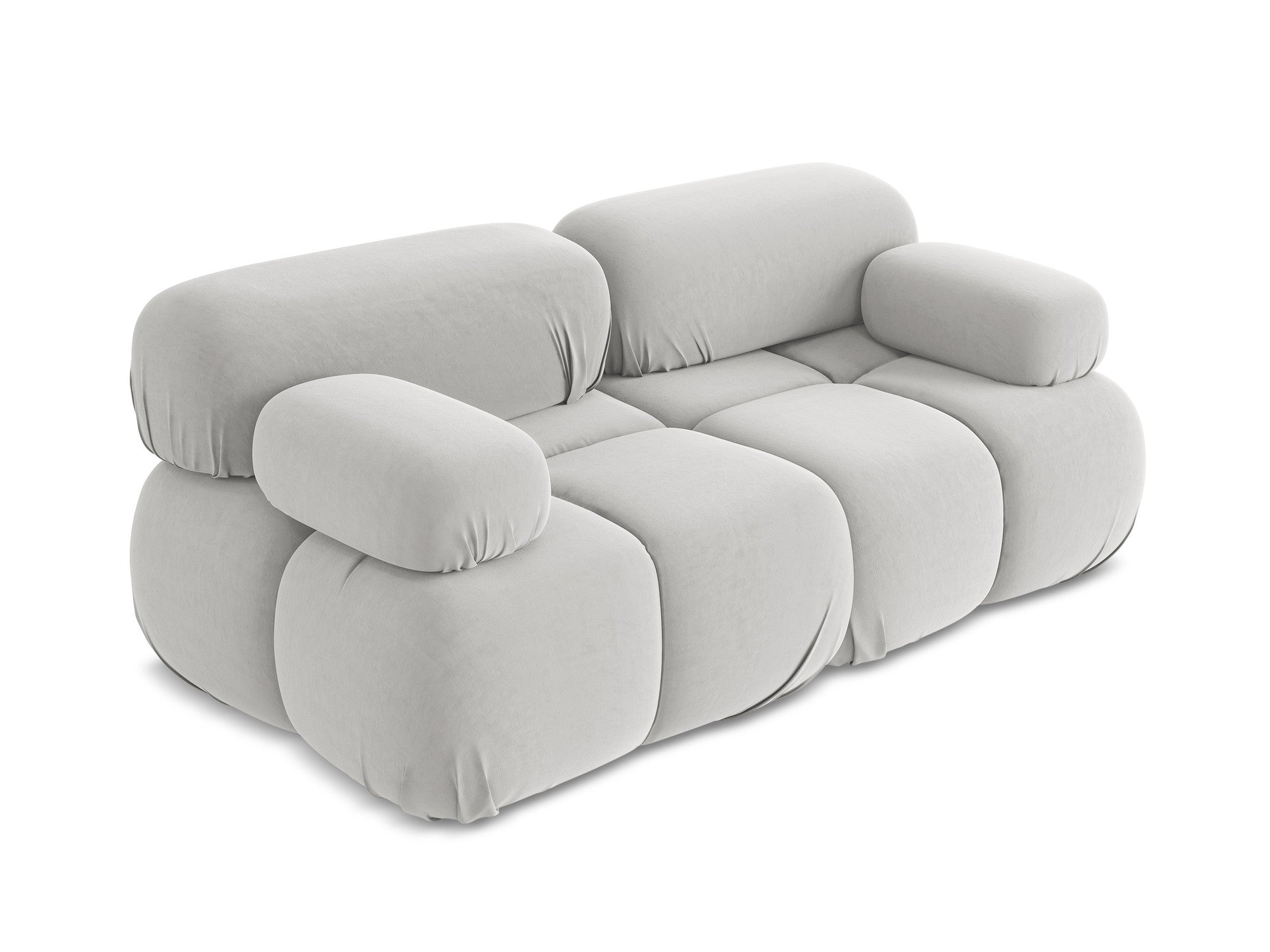 Silver velvet modular sofa for two LOKUA