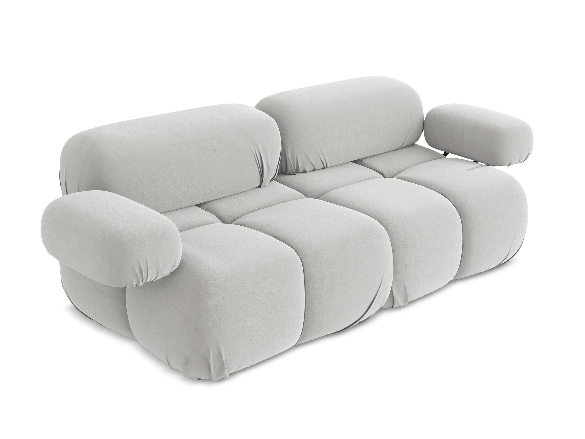 Silver velvet modular sofa for two LOKUA