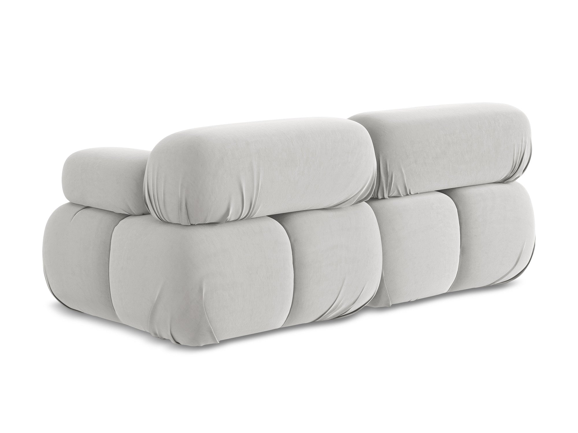 Silver velvet modular sofa for two LOKUA